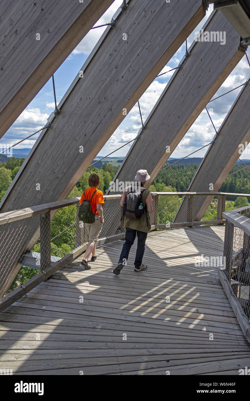 look-out, tree-top walk, Neuschönau, National Park, Bayerischer Wald, Bavaria, Germany Stock Photo