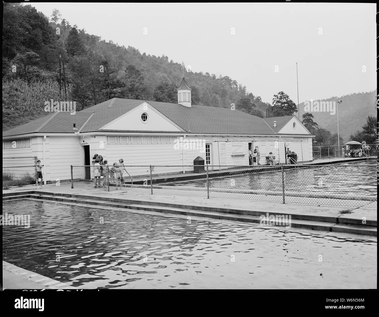 Main swimming pool Black and White Stock Photos & Images Alamy