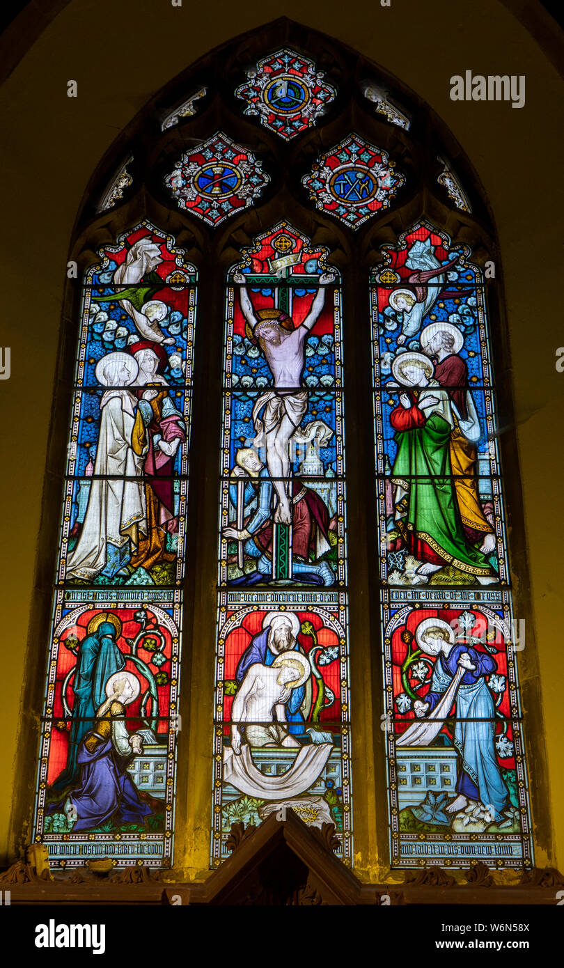 Stained Glass windows church of england Stock Photo Alamy
