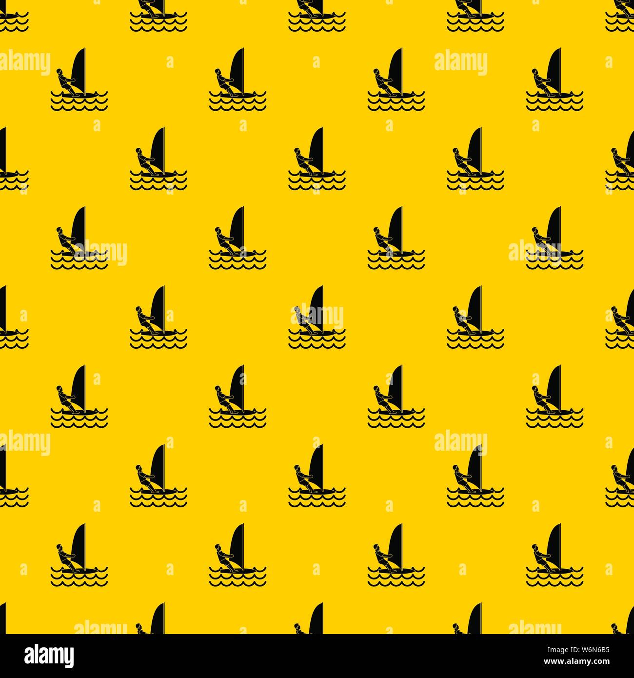 Man on windsurf pattern vector Stock Vector