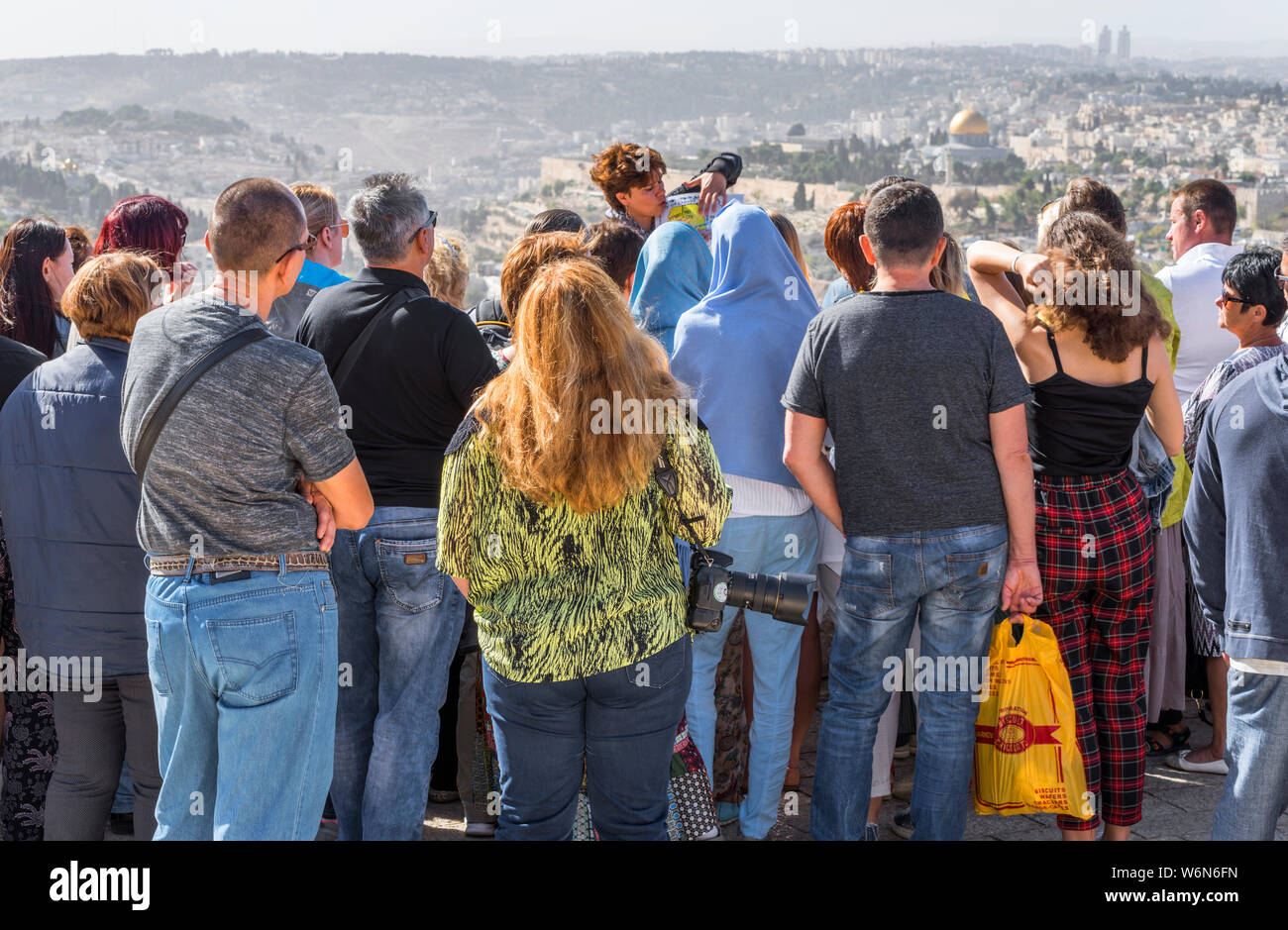 Group of tourists with a guide in Jerusalem Stock Photo