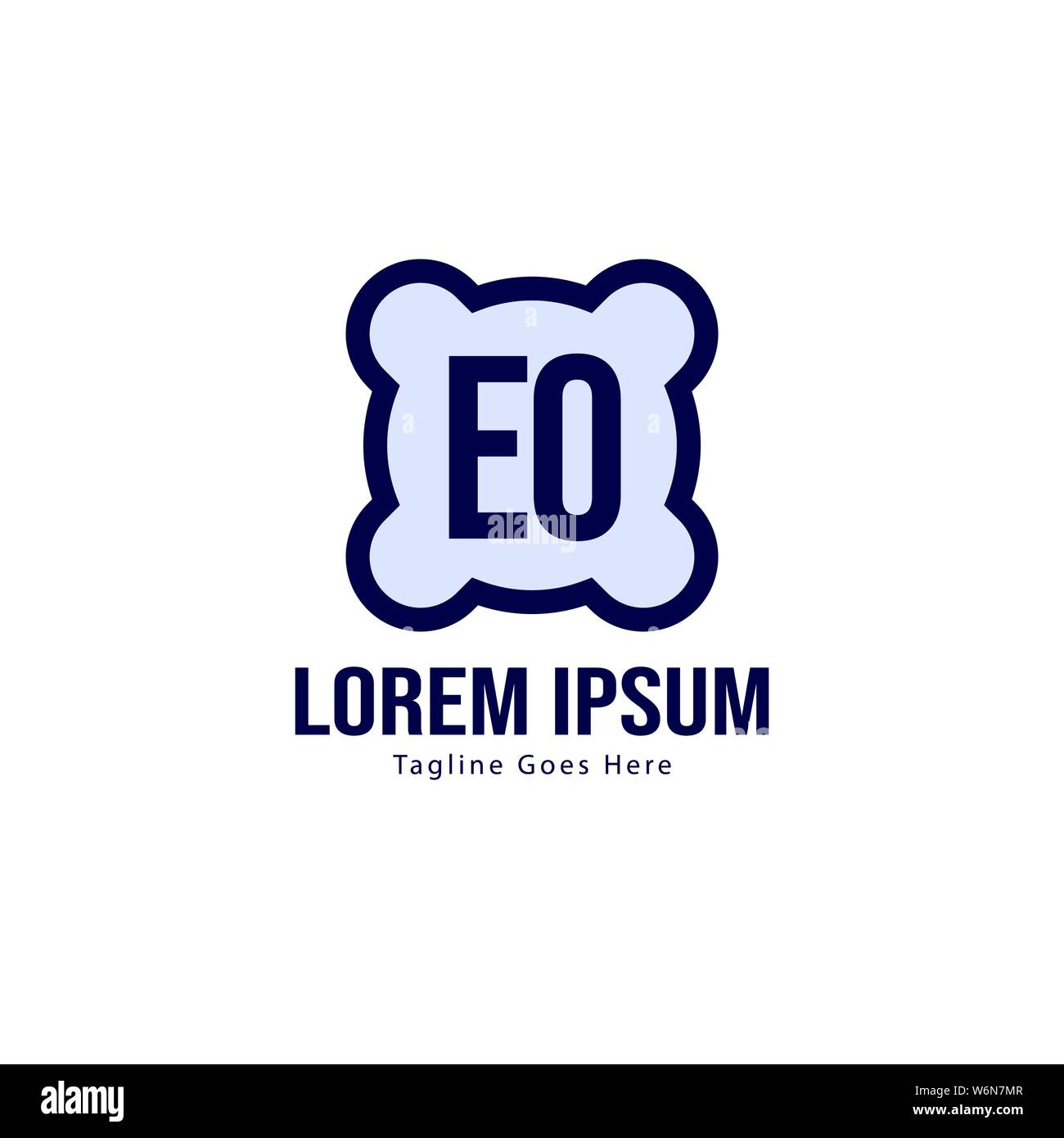 Initial EO logo template with modern frame. Minimalist EO letter logo