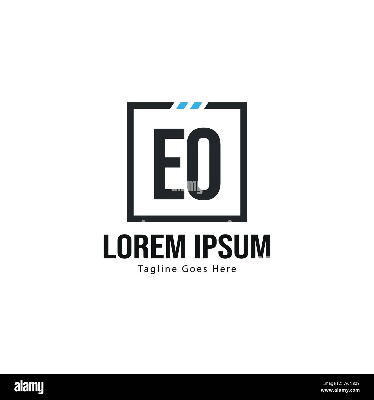 Initial EO logo template with modern frame. Minimalist EO letter logo vector illustration design Stock Vector