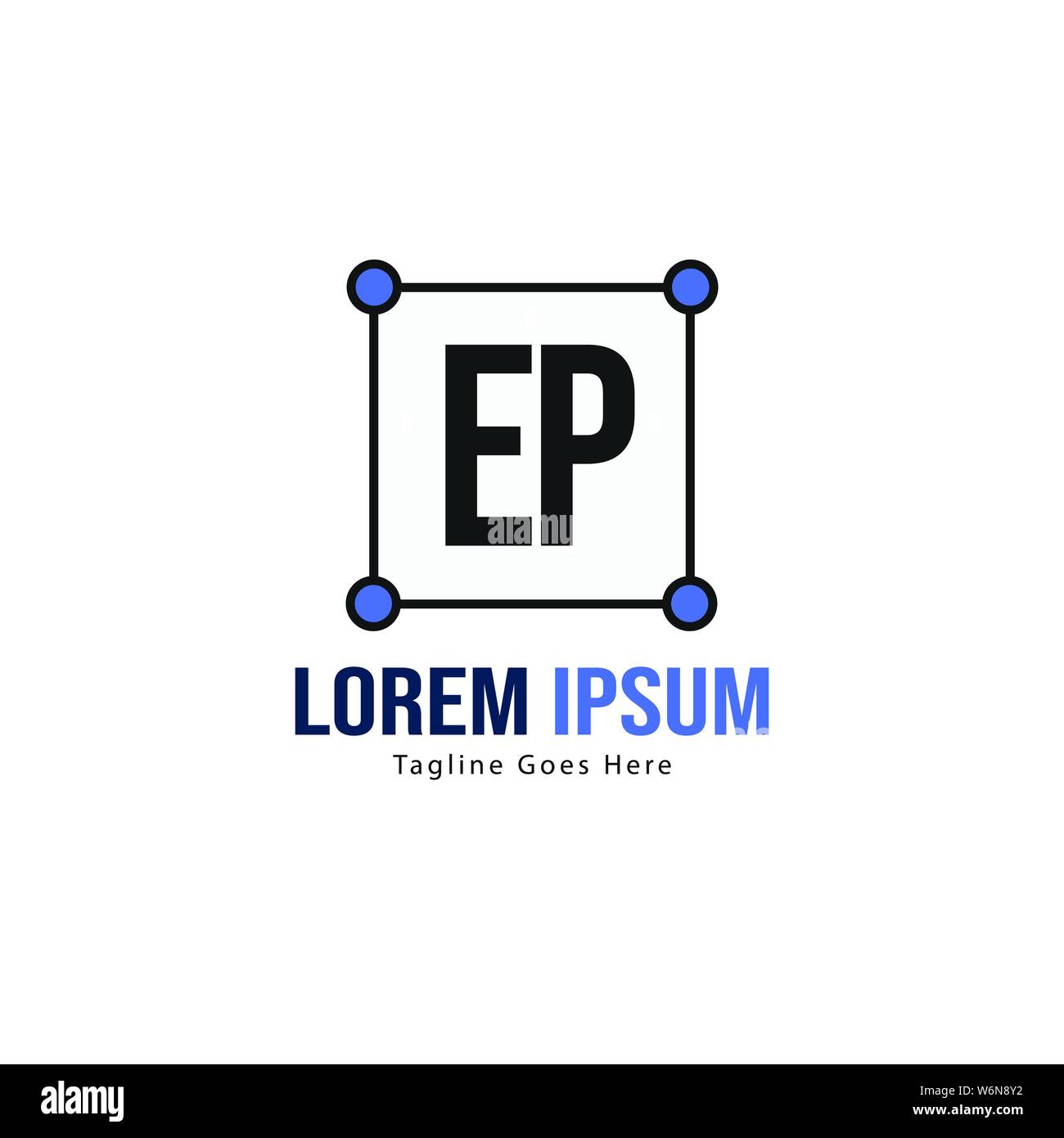 Logo Ep Script Initial EP logo template with modern frame. Minimalist EP letter logo ...