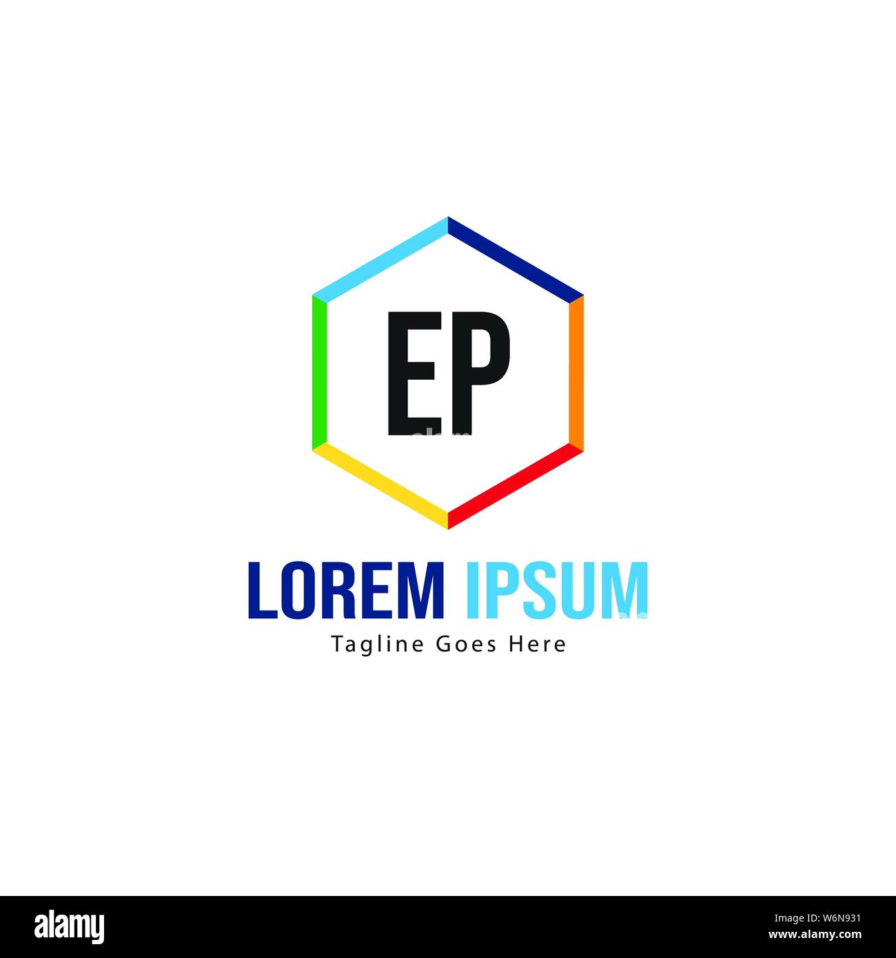 Logo Ep Script Initial EP logo template with modern frame. Minimalist EP letter logo ...