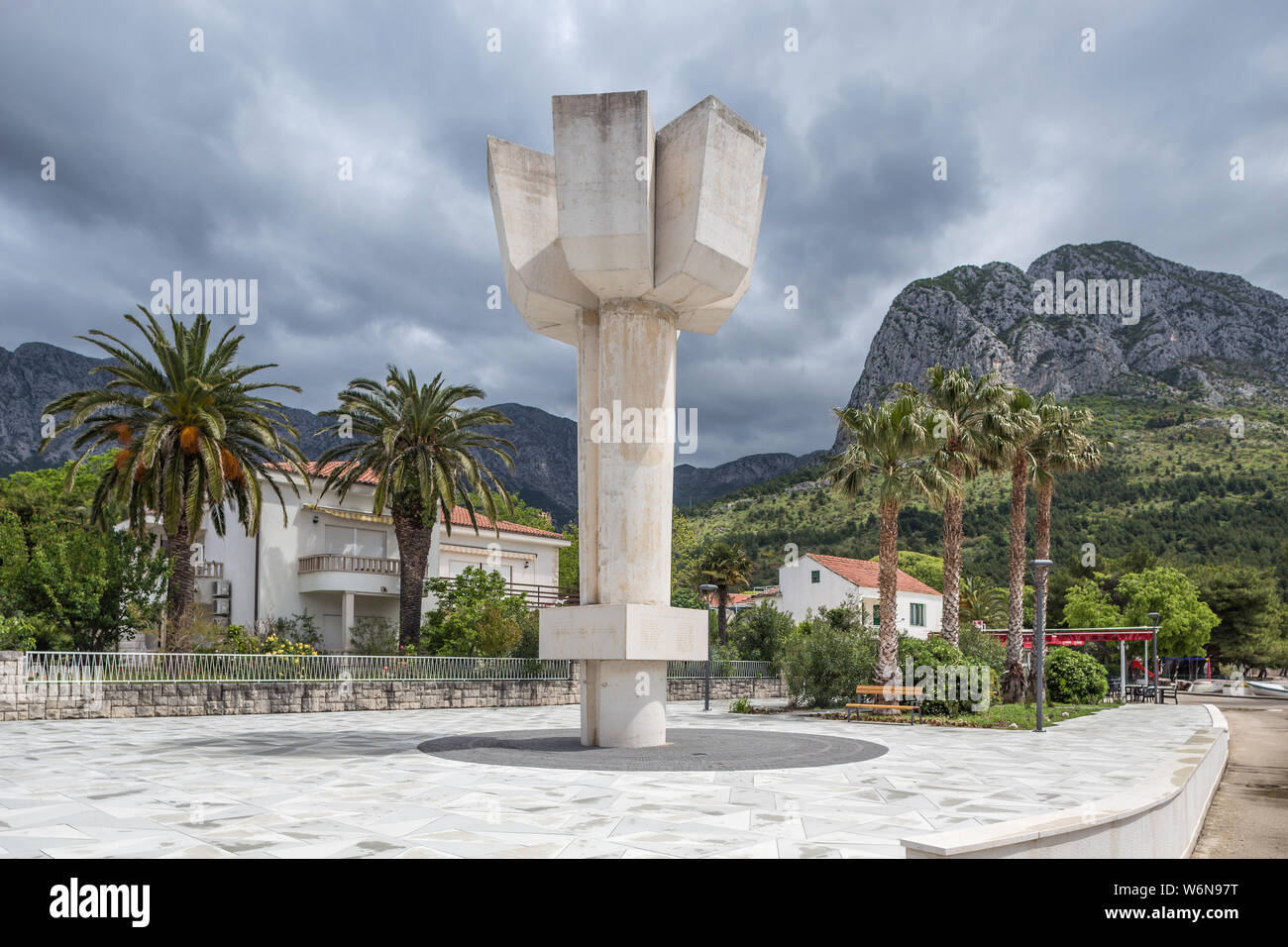 06 MAY 2019. Zaostrog, Croatia. Monument to the National Liberation War. Makarska Riviera Stock Photo