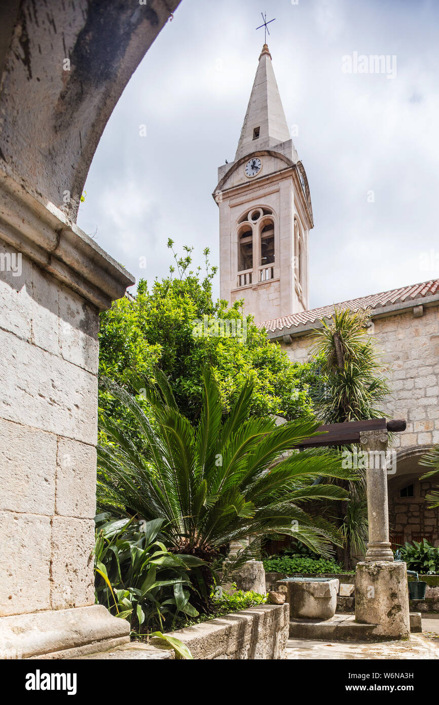 06 MAY 2019. Zaostrog, Croatia. Franciscan Monastery of St. Mary. Makarska Riviera Stock Photo