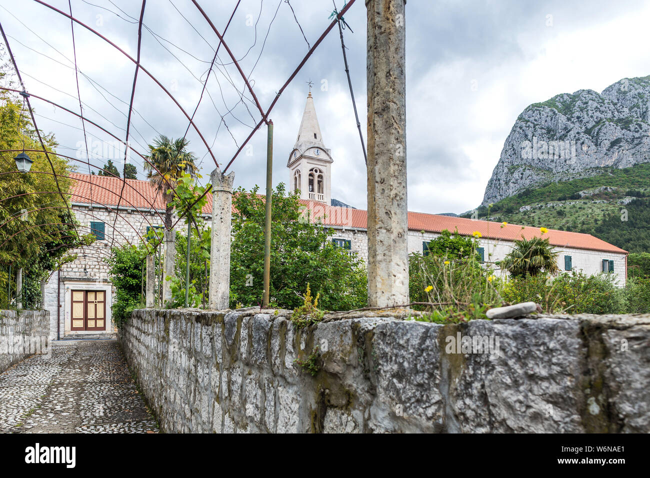 06 MAY 2019. Zaostrog, Croatia. Franciscan Monastery of St. Mary. Makarska Riviera Stock Photo