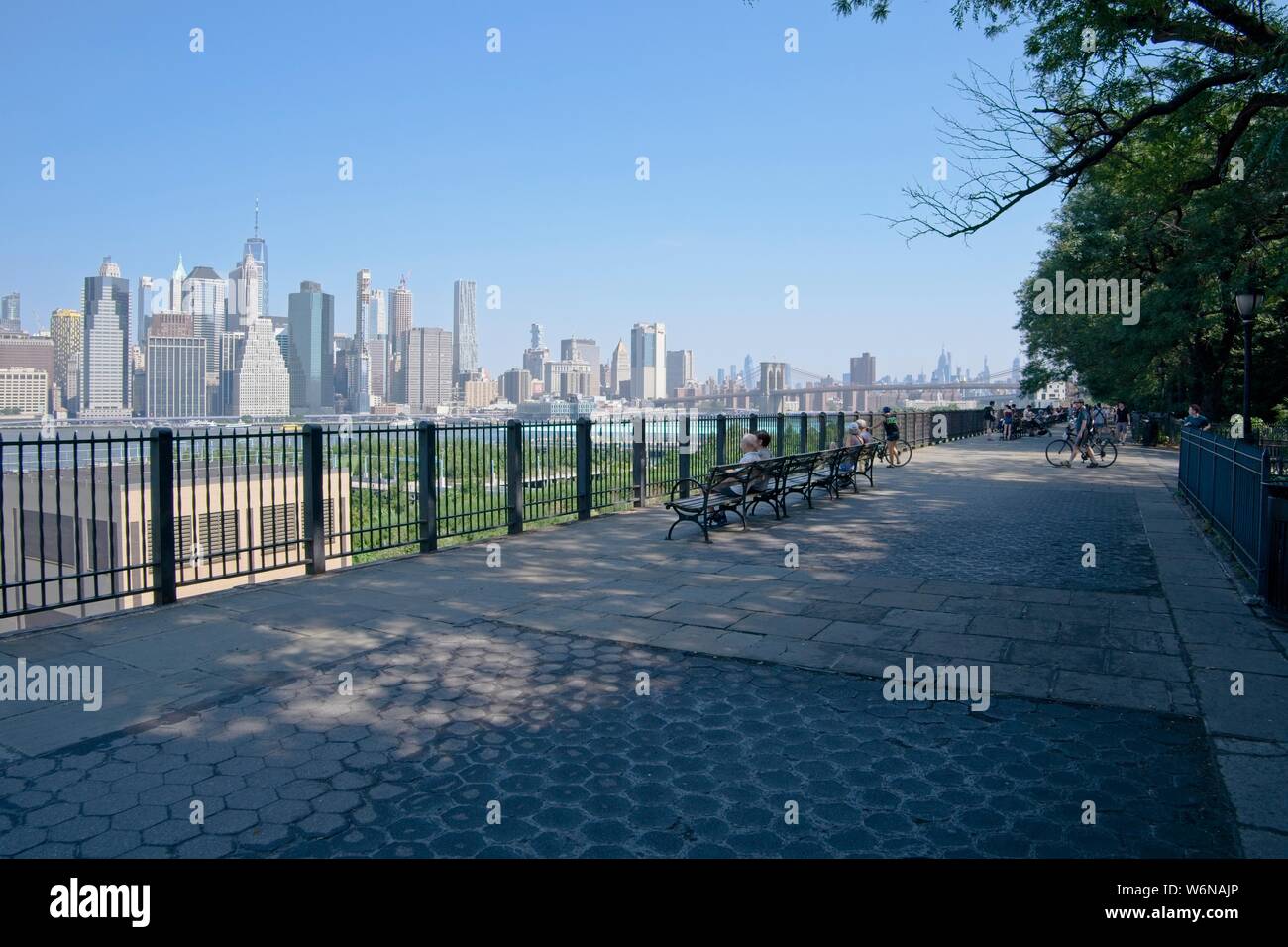 Brooklyn Heights Promenade, Brooklyn NY Stock Photo