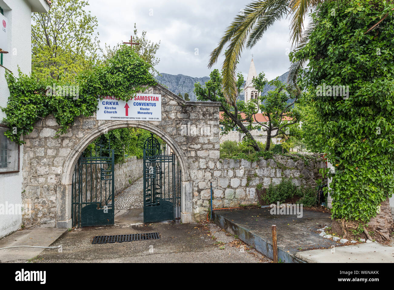 06 MAY 2019. Zaostrog, Croatia. Franciscan Monastery of St. Mary. Makarska Riviera Stock Photo