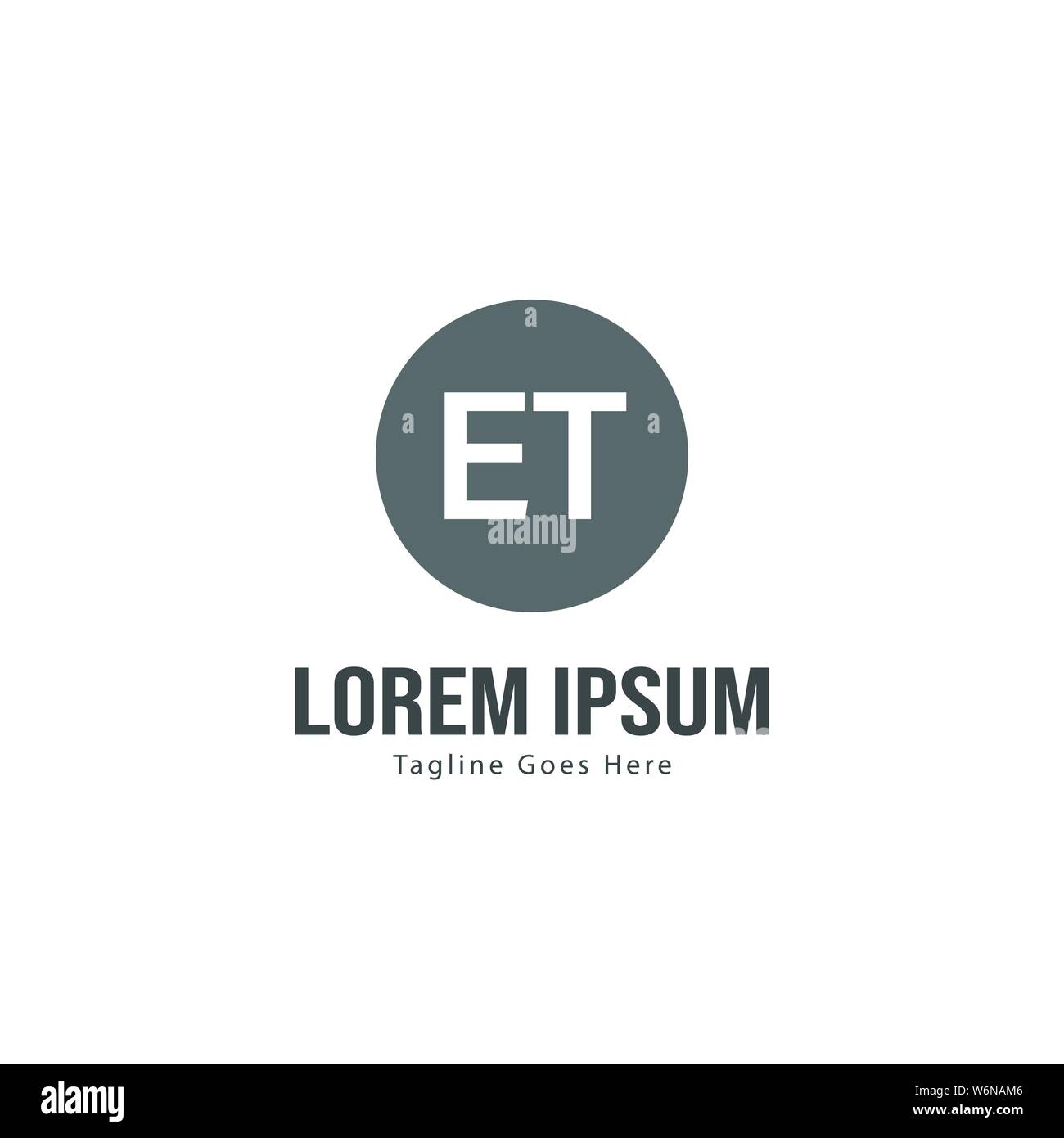 Initial ET logo template with modern frame. Minimalist ET letter logo ...