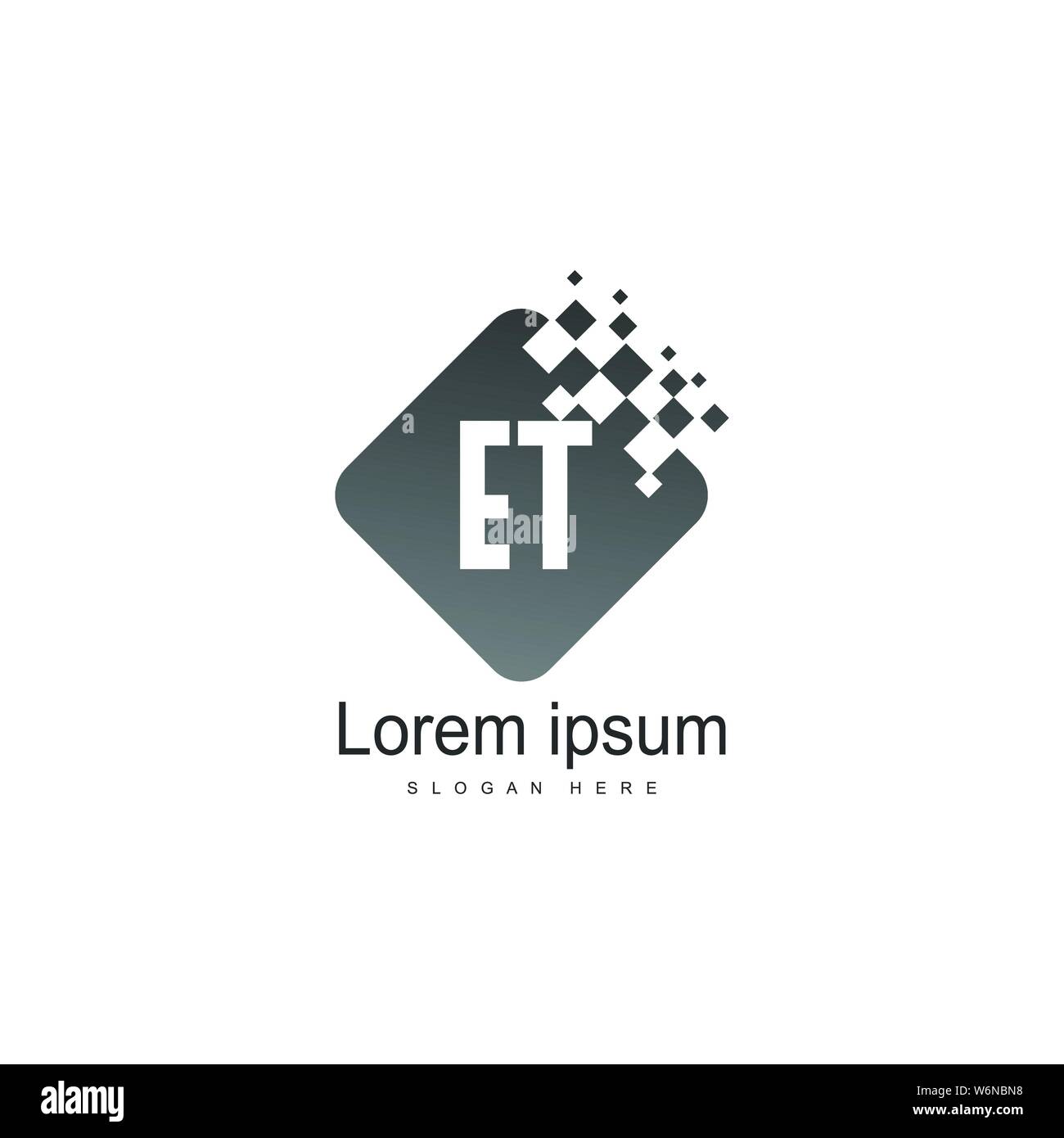 Initial ET logo template with modern frame. Minimalist ET letter logo ...