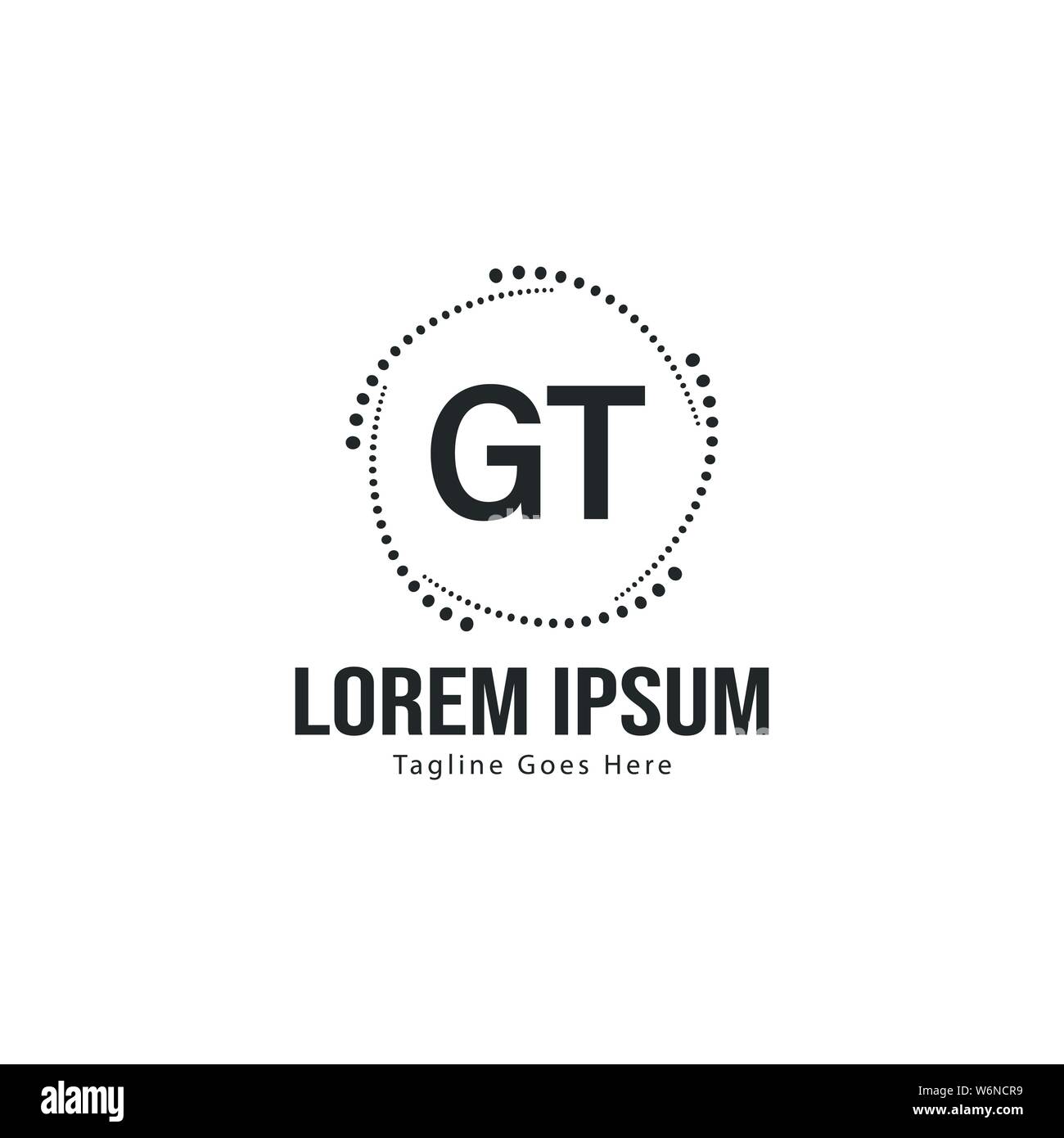 Initial GT logo template with modern frame. Minimalist GT letter logo ...