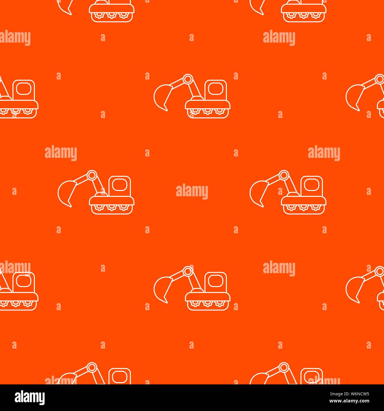 Excavator pattern vector orange Stock Vector
