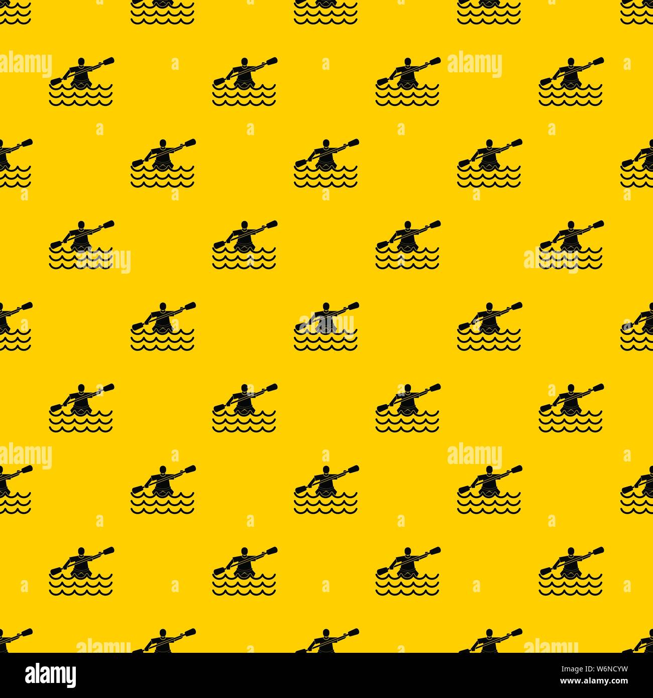 Male athlete in a canoe pattern vector Stock Vector
