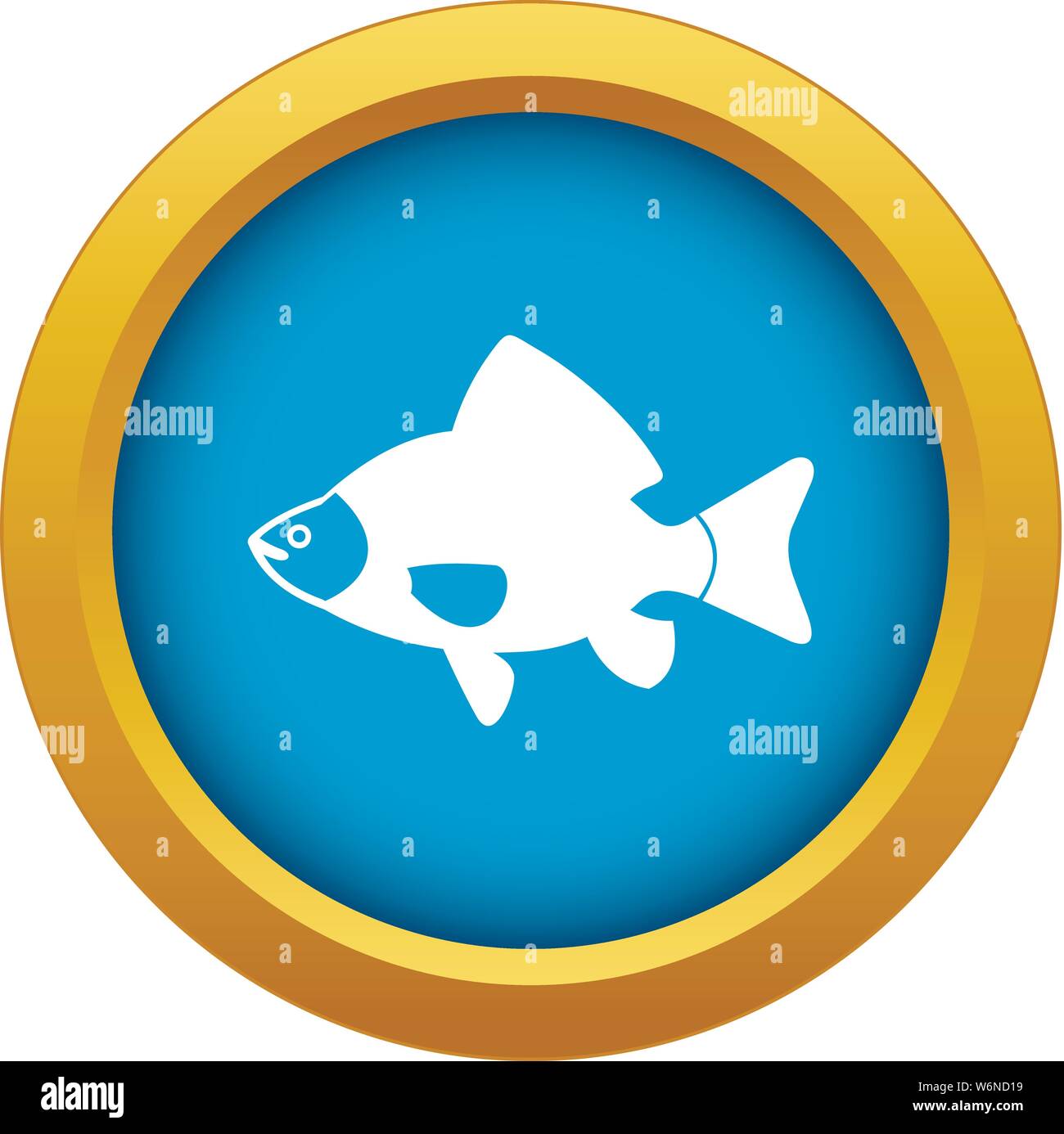 Fish icon blue vector isolated Stock Vector Image & Art - Alamy