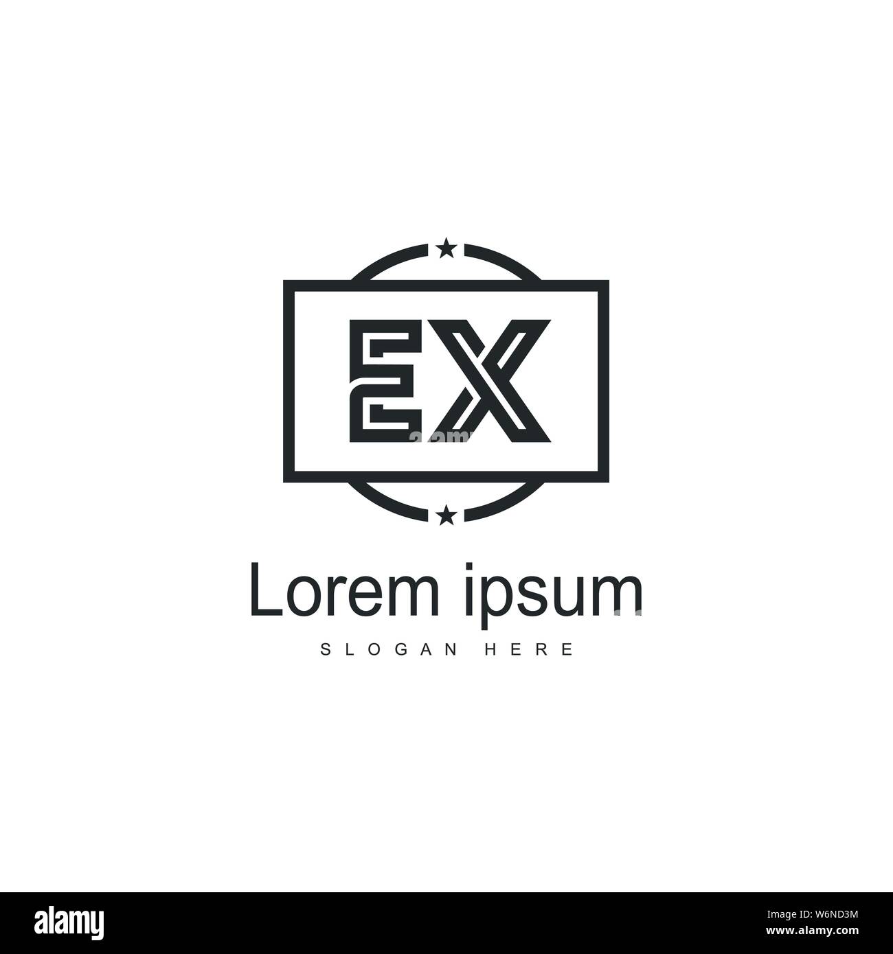 Initial EX logo template with modern frame. Minimalist EX letter logo ...
