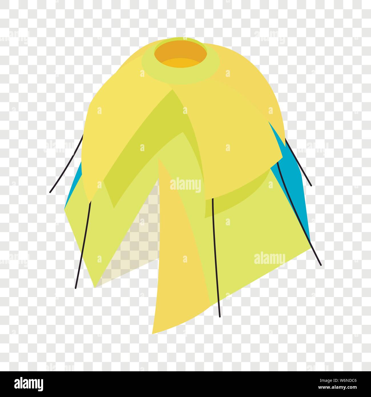 Yellow tent icon, isometric 3d style Stock Vector