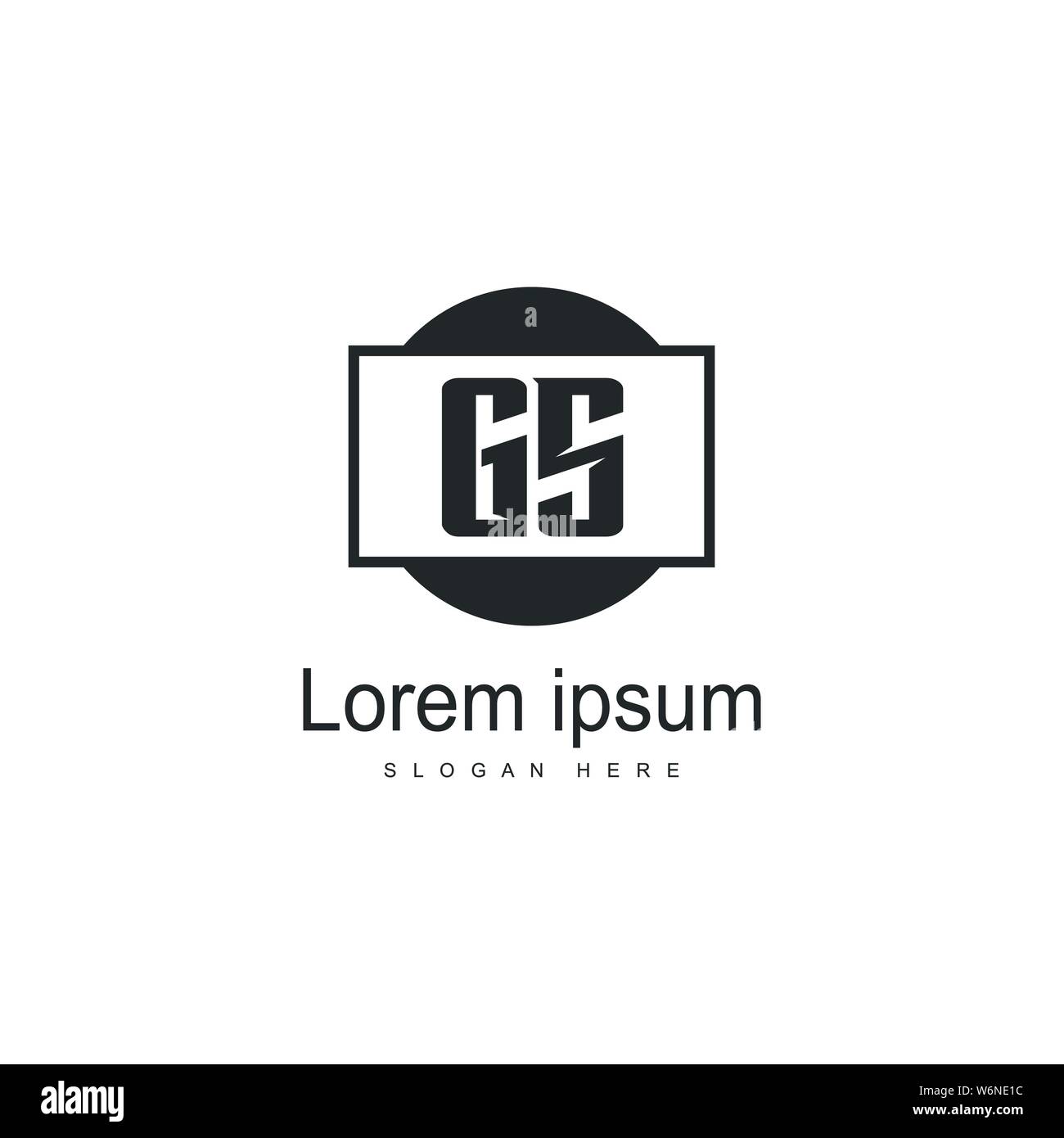 Initial GS logo template with modern frame. Minimalist GS letter logo ...