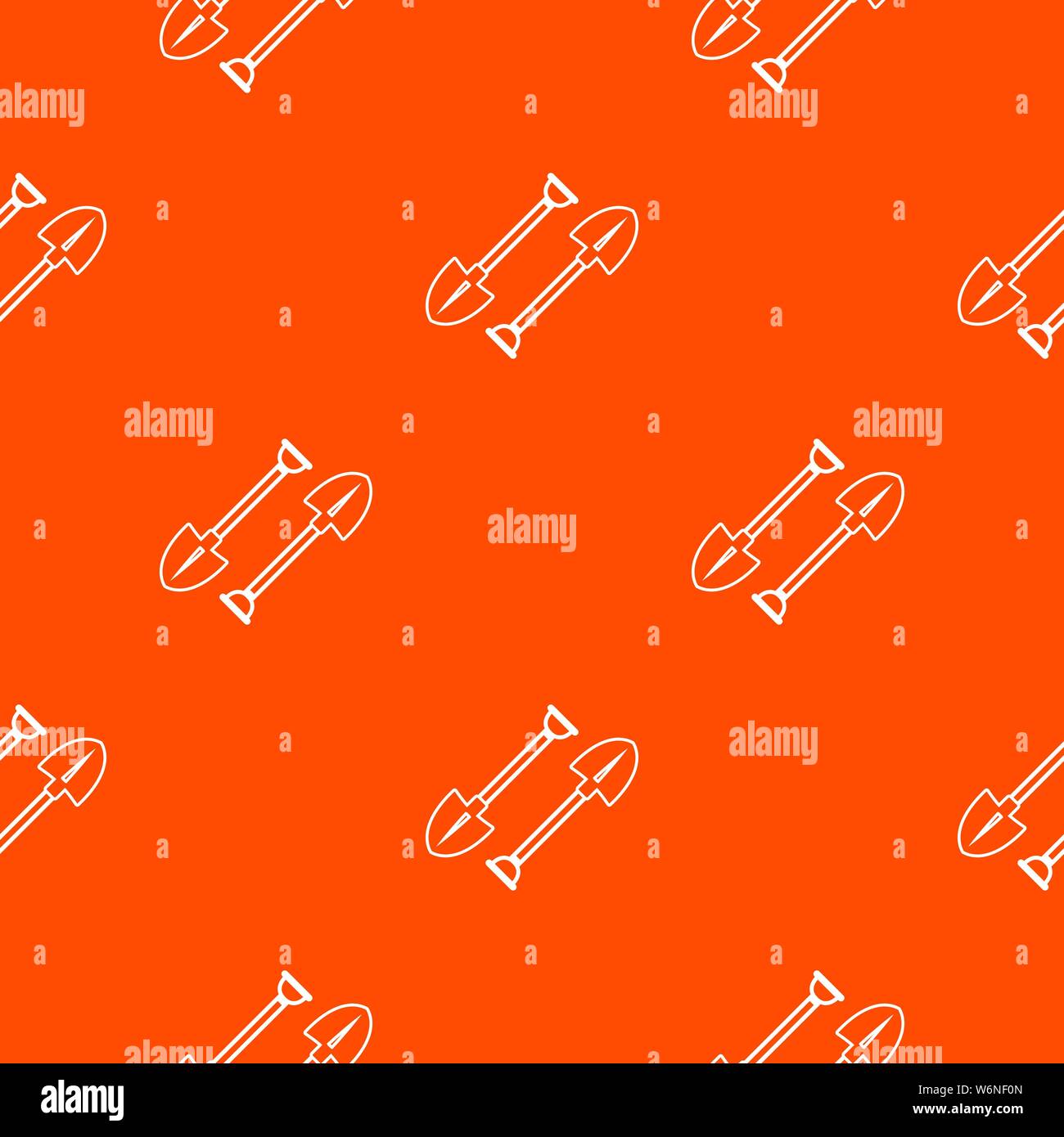 Mine shovel pattern vector orange Stock Vector