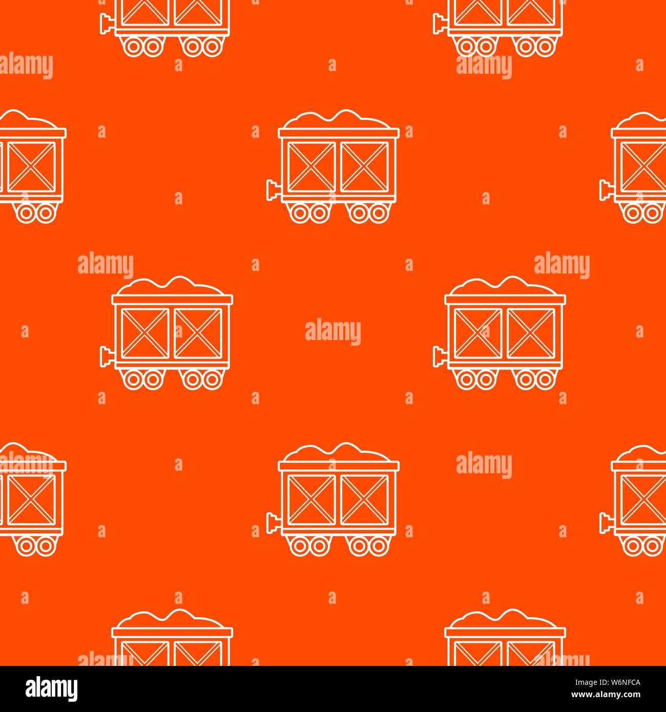 Railway wagon pattern vector orange Stock Vector