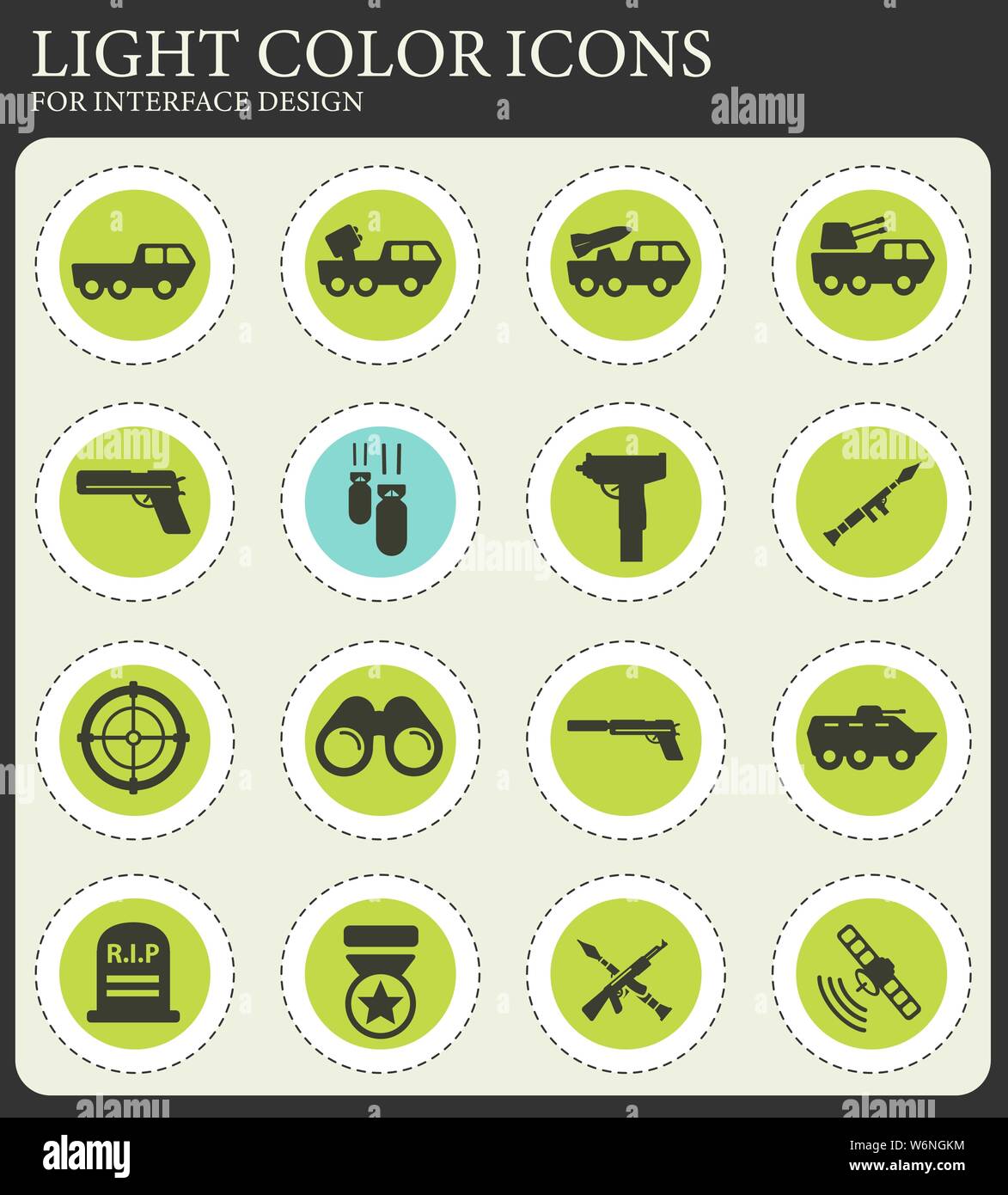 Military vector icons for web and user interface design Stock Vector ...