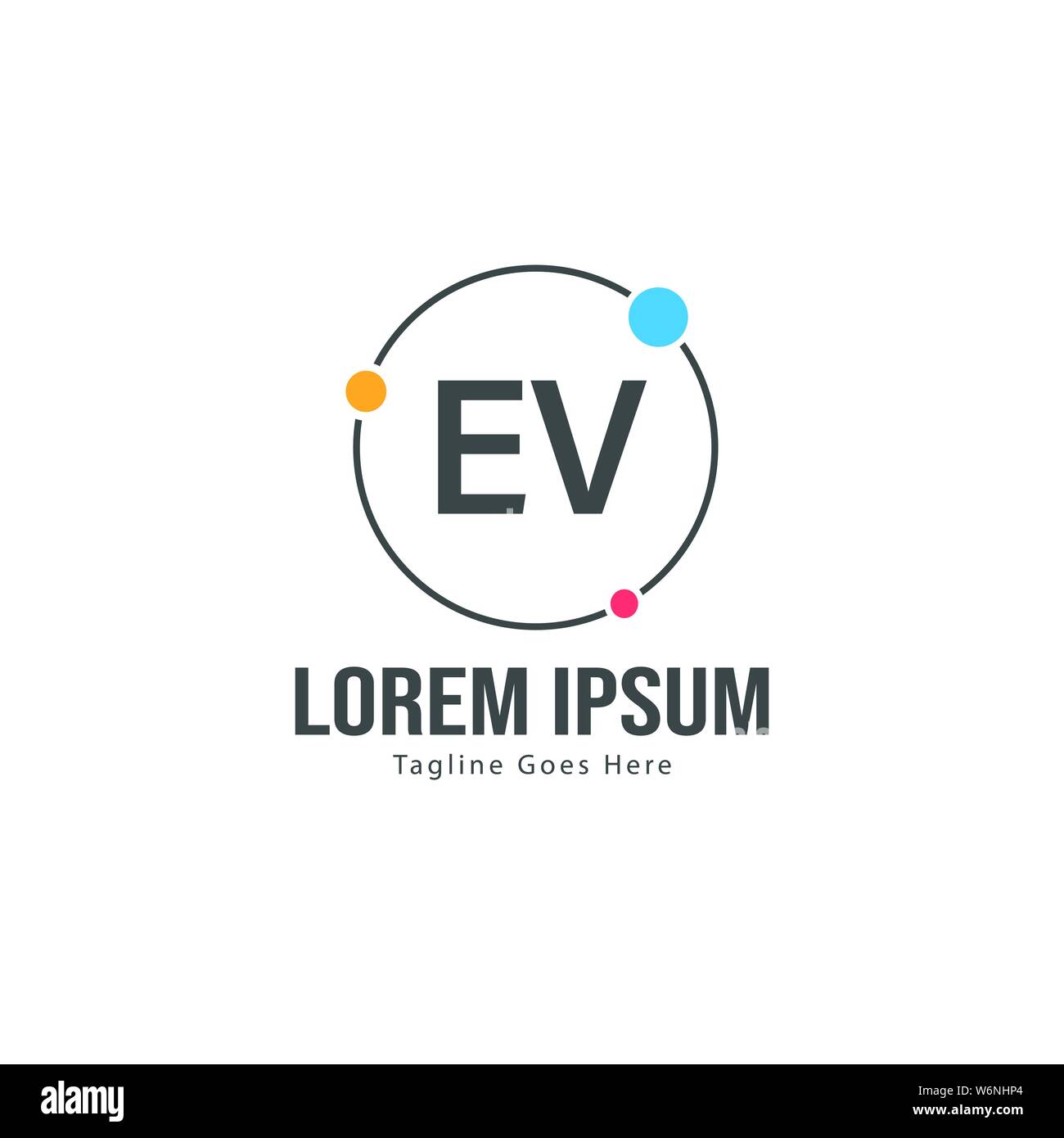 Initial EV logo template with modern frame. Minimalist EV letter logo ...