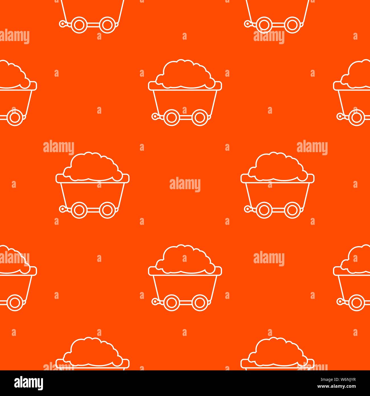 Mining cart pattern vector orange Stock Vector
