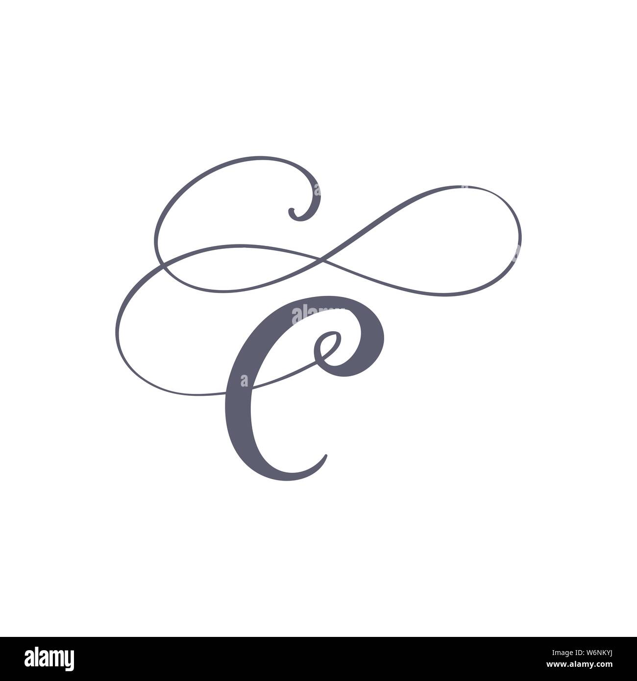 the letter c in fancy writing