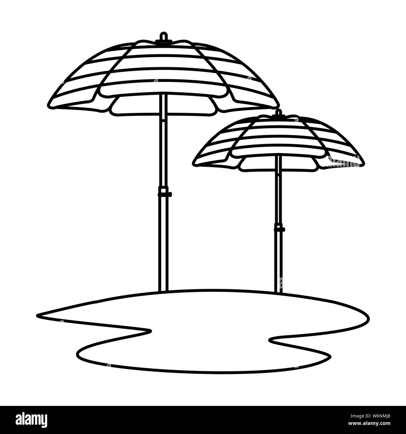 Umbrellas in sand Stock Vector Images - Alamy