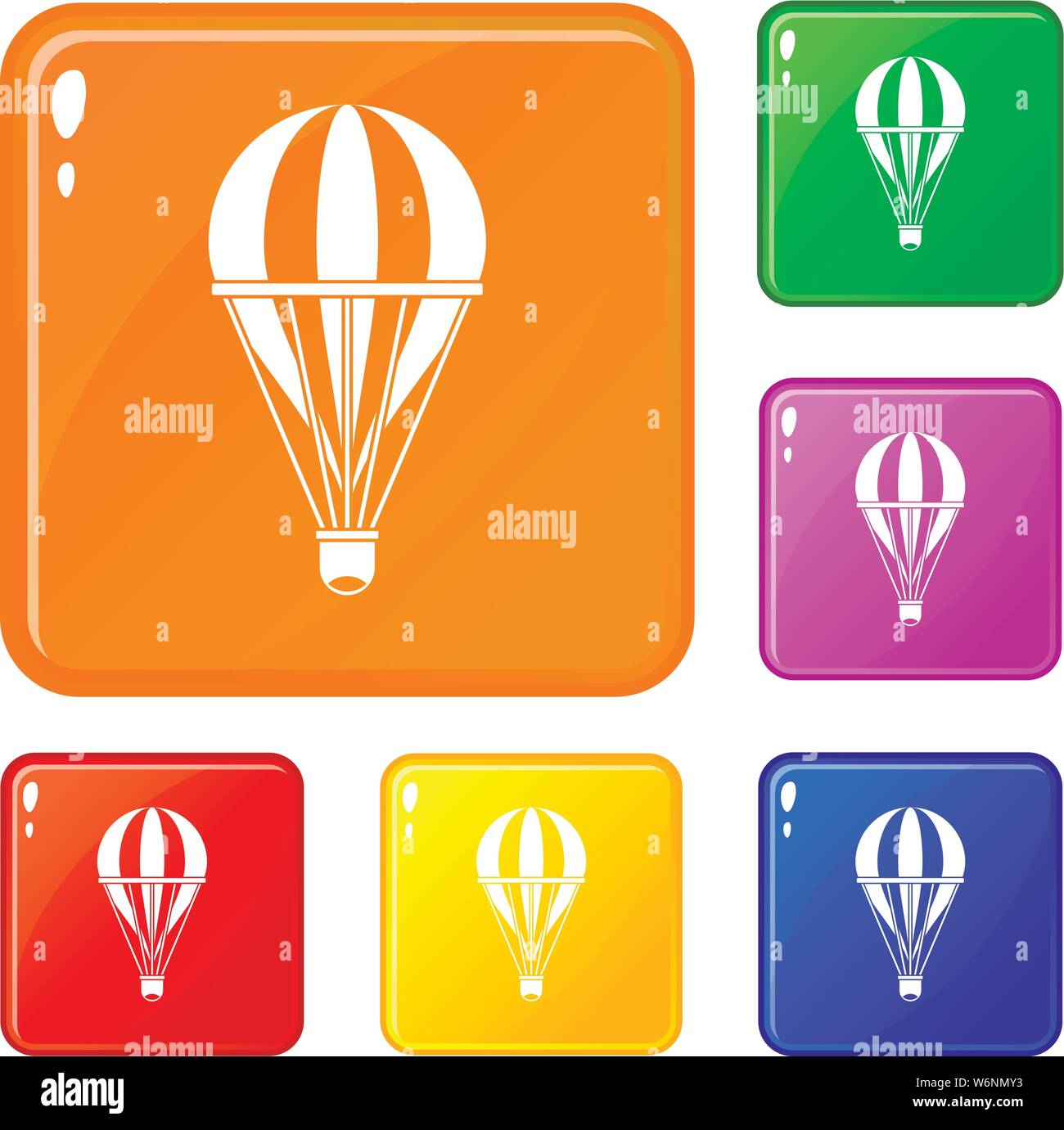Hot air striped balloon icons set vector color Stock Vector Image & Art ...