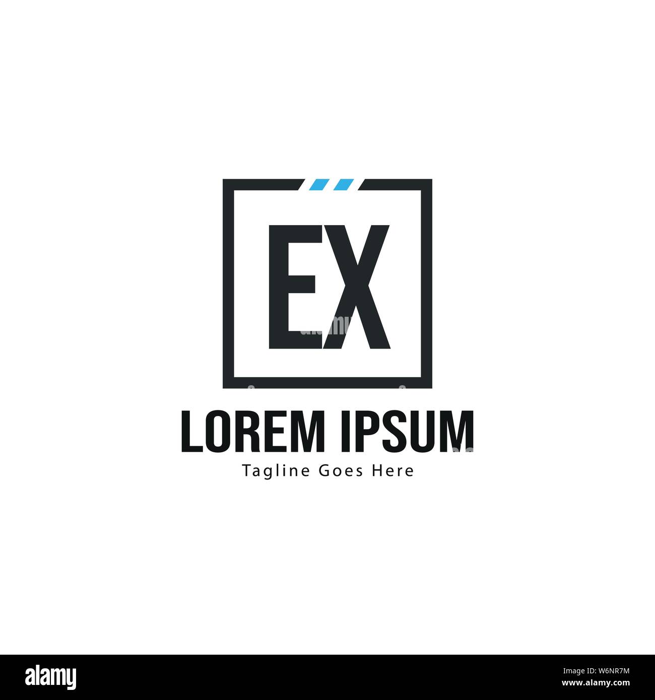 Initial EX logo template with modern frame. Minimalist EX letter logo ...