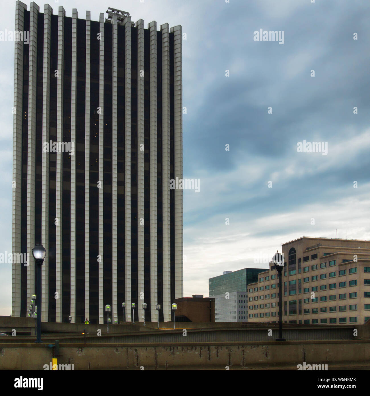 Rochester, New York, USA. July 30, 2019. Elevated view of downtown