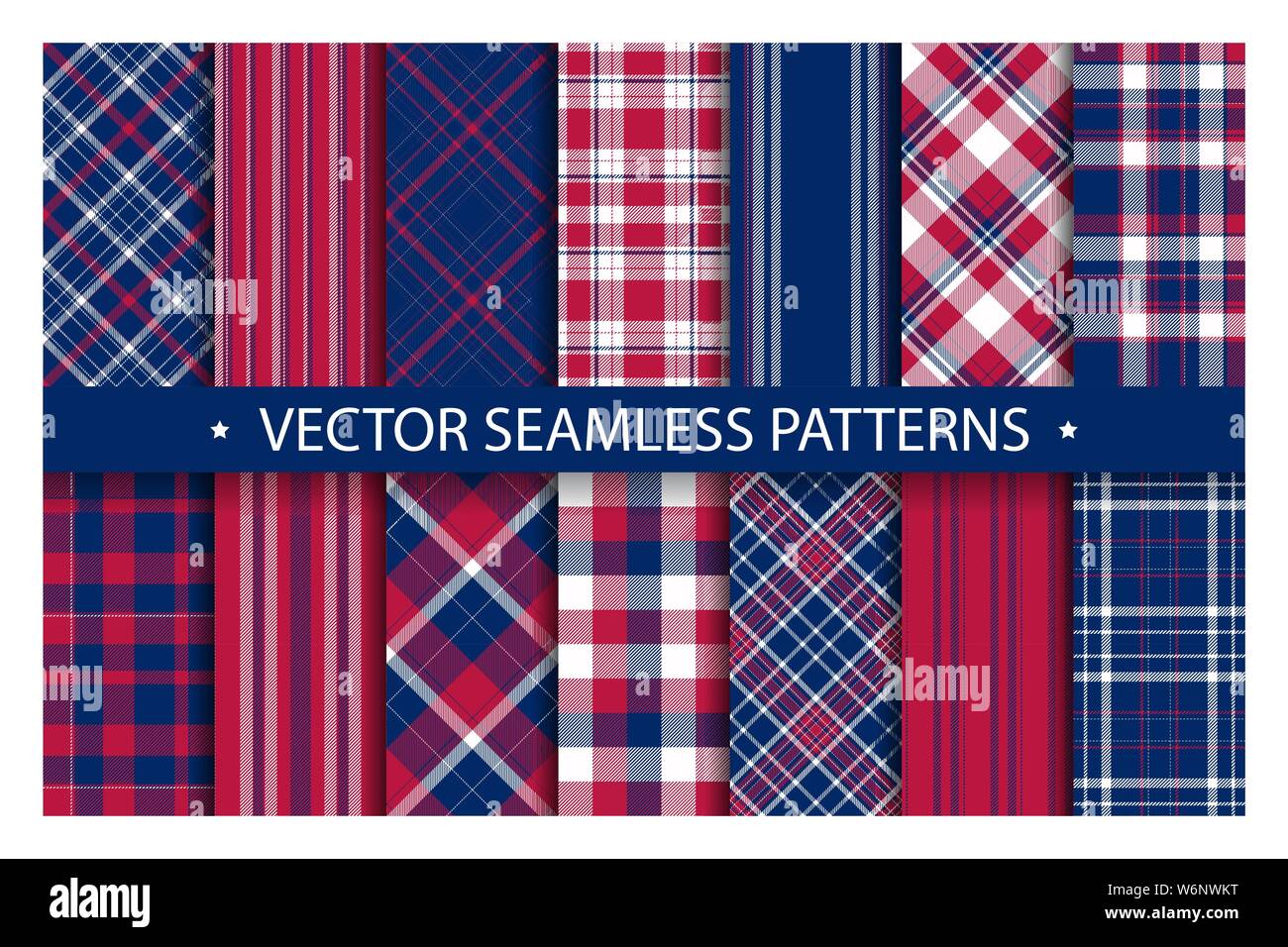 Set plaid pattern seamless. Tartan patterns fabric texture. Checkered  geometric vector background. Scottish stripe blanket backdrop. Fashion  cloth col Stock Vector Image & Art - Alamy