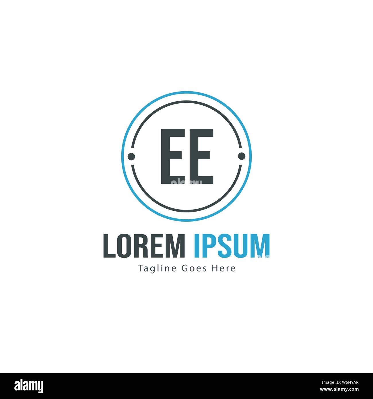 Initial EE logo template with modern frame. Minimalist EE letter logo ...
