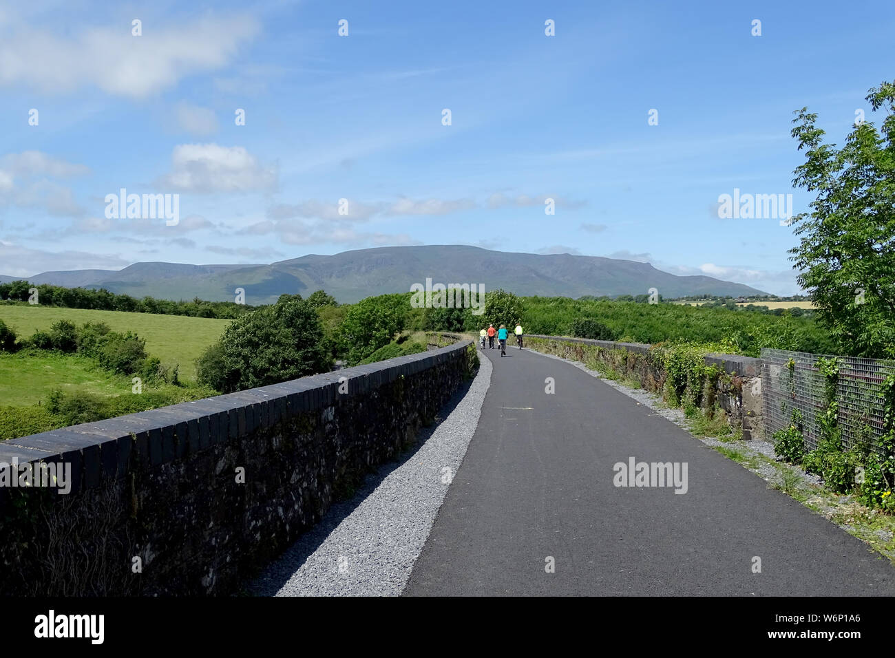 Image of a beautiful Green Way bicycle trail in Kilmacthomas,County Waterford,Ireland. Stock Photo