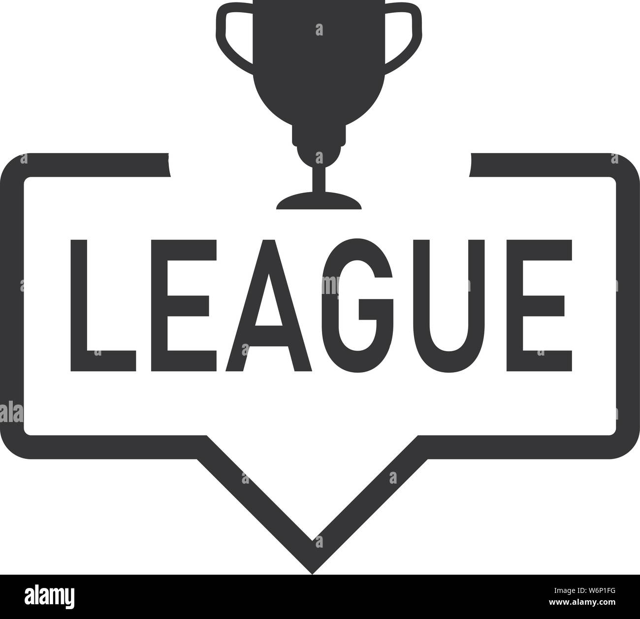 League Cup Trophy bubble speak icon trendy flat design Stock Vector