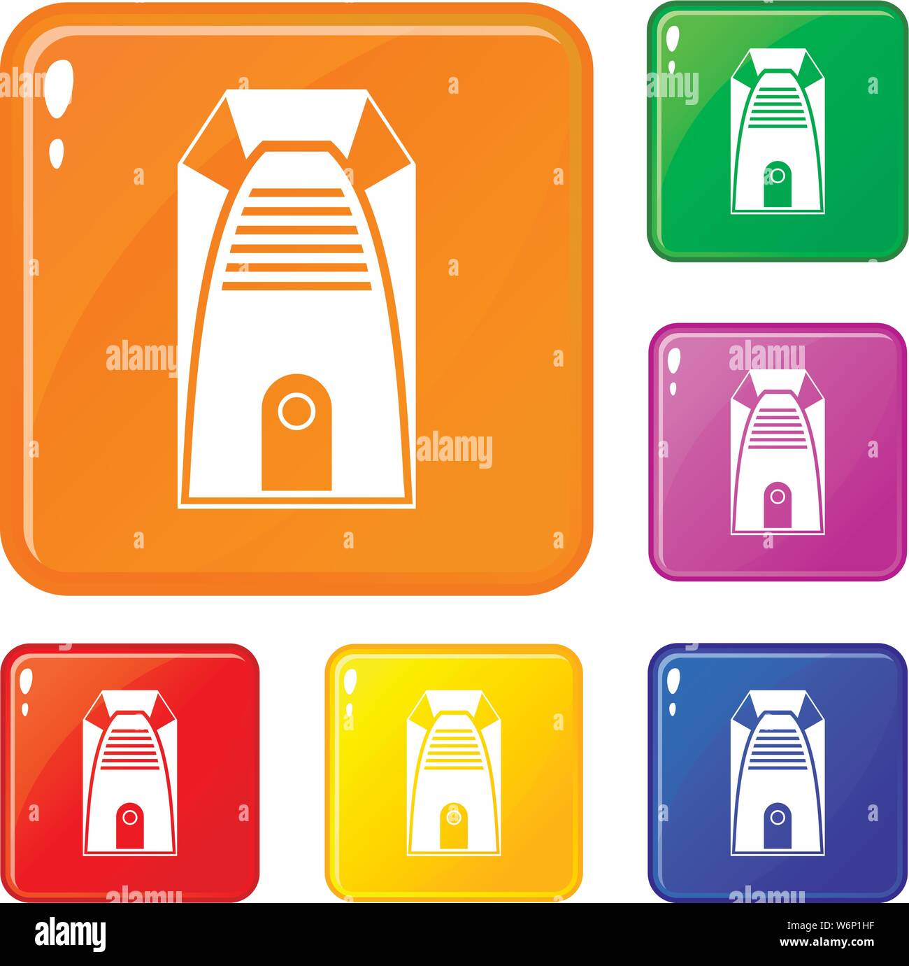 Modern electric home heater icons set vector color Stock Vector Image ...