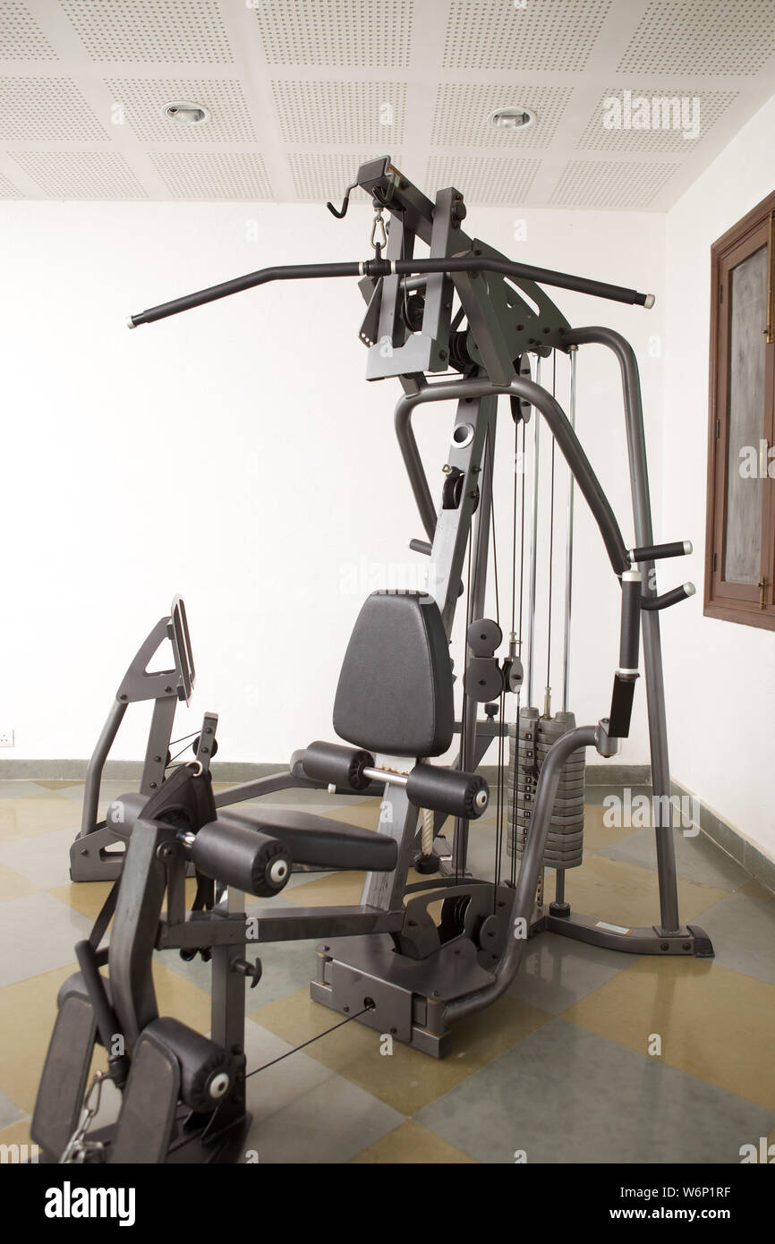 Weight machine in a gym Stock Photo Alamy