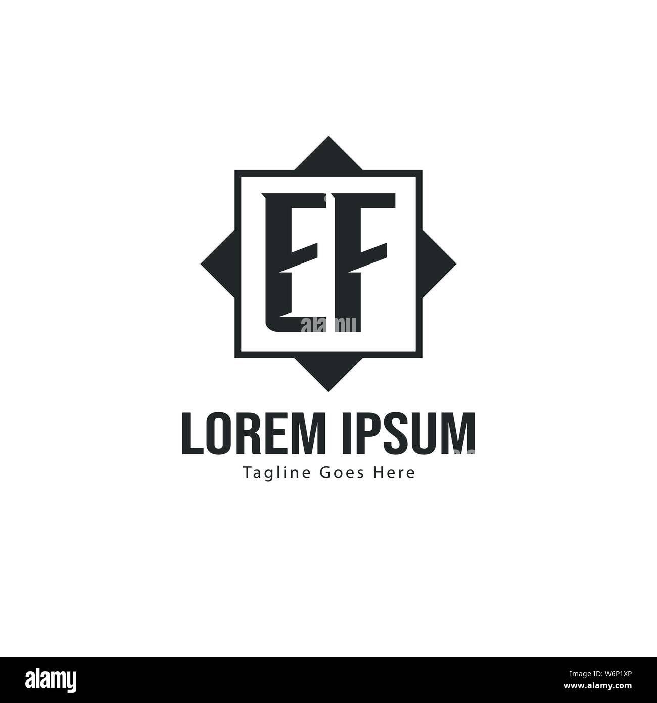 Initial EF logo template with modern frame. Minimalist EF letter logo ...