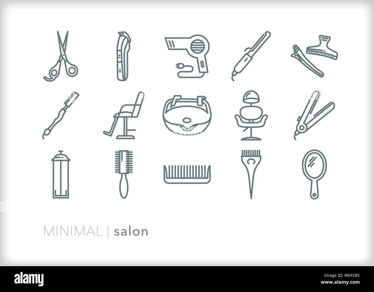 Set Of 15 Salon Line Icons For Hairdressers Trimming Styling And Cutting Hair Stock Vector Image Art Alamy Set Of 15 Salon Line Icons For Hairdressers Trimming Styling And Cutting Hair Stock Vector Image Art Alamy