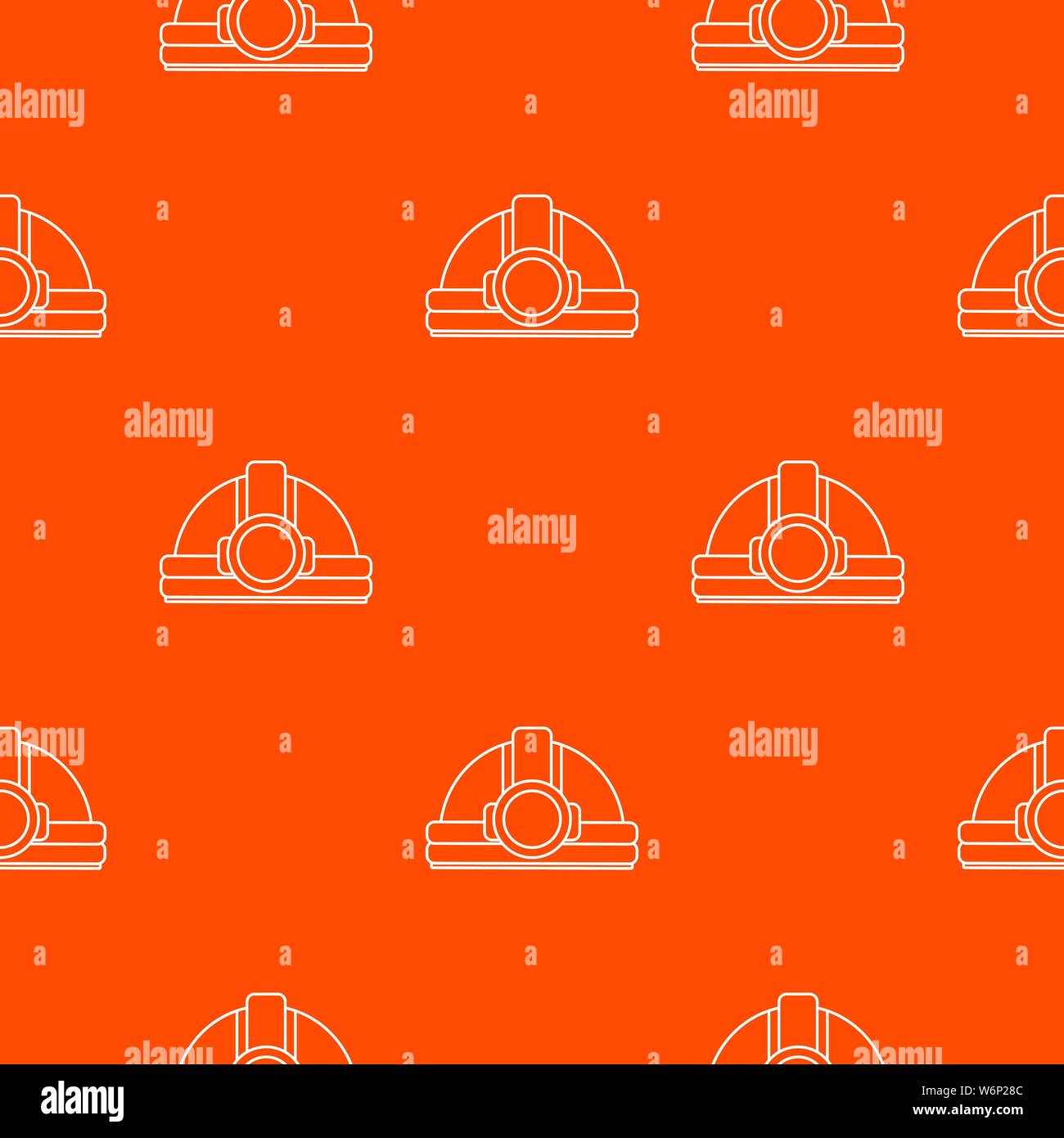Mining helmet pattern vector orange Stock Vector