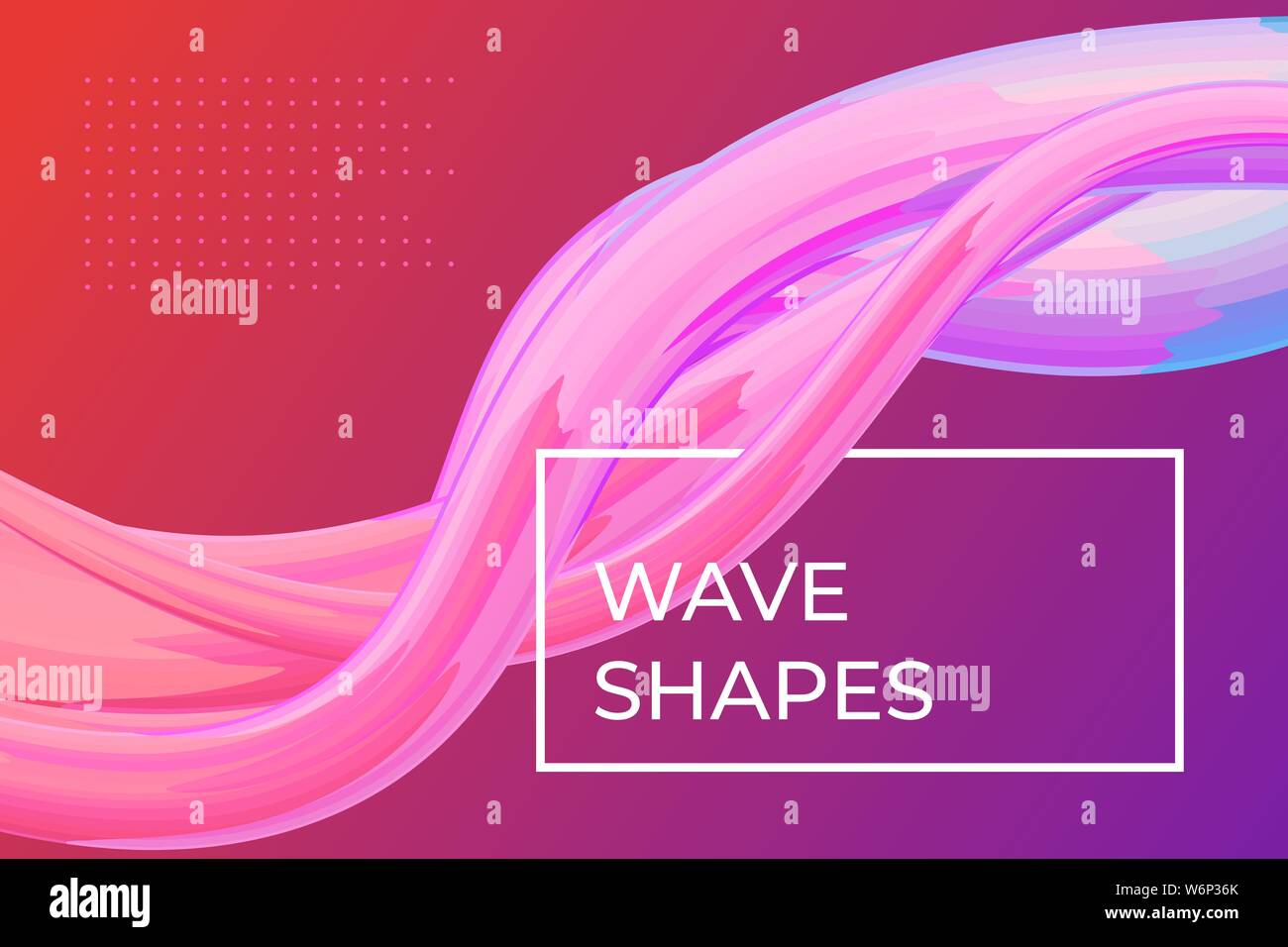 Modern colorful dynamic fluid flow poster template. Wave liquid shape on pink purple color background. Art design for design project. Vector abstract gradient cover illustration Stock Vector