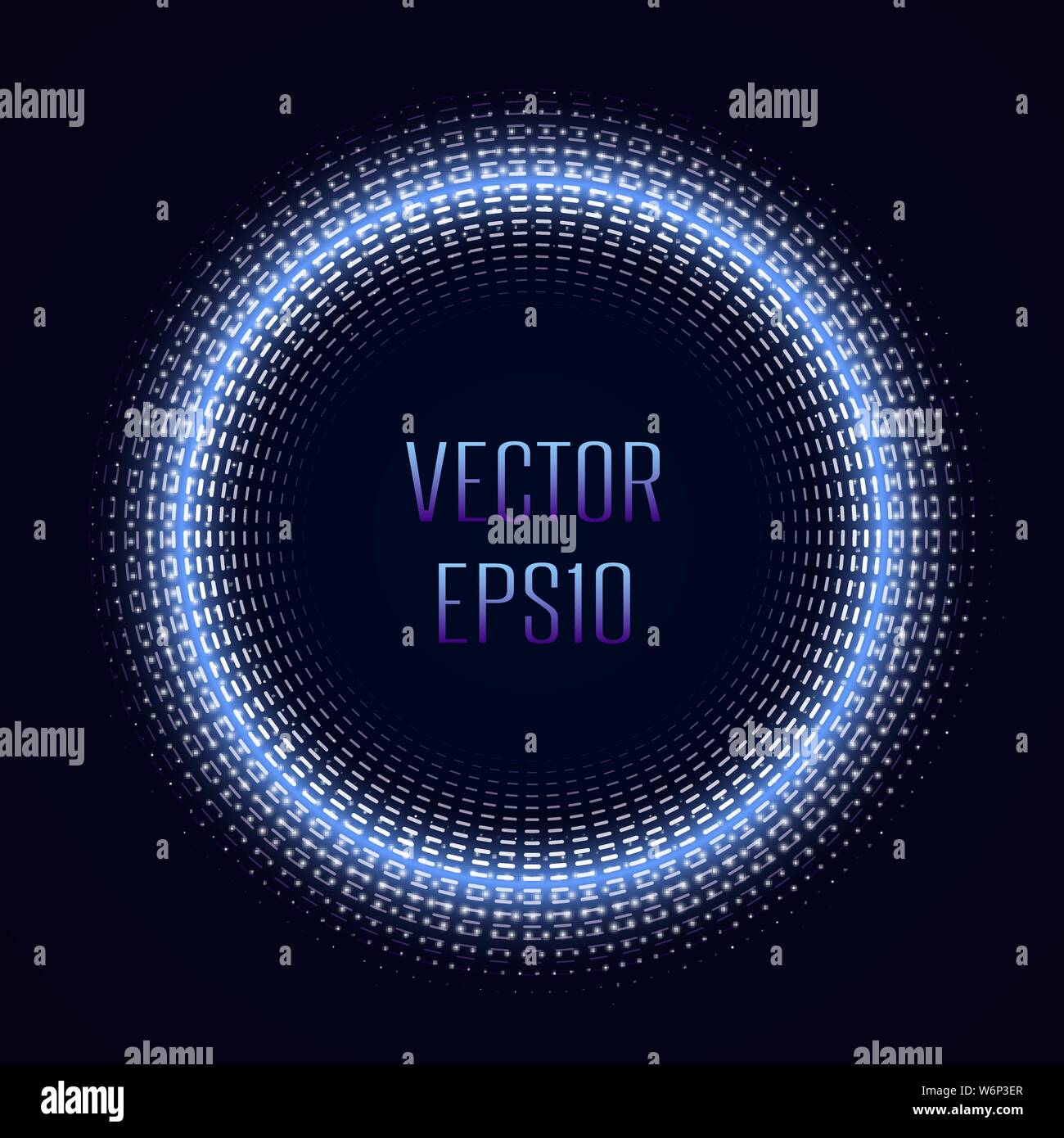 Abstract Halftone circle vector frame with Glowing abstract random dots ...