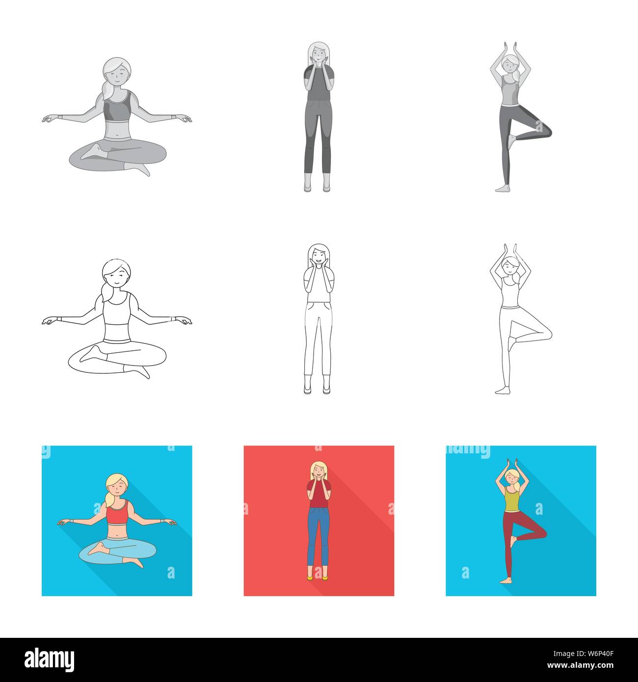 Vector design of posture and mood logo. Collection of posture and ...