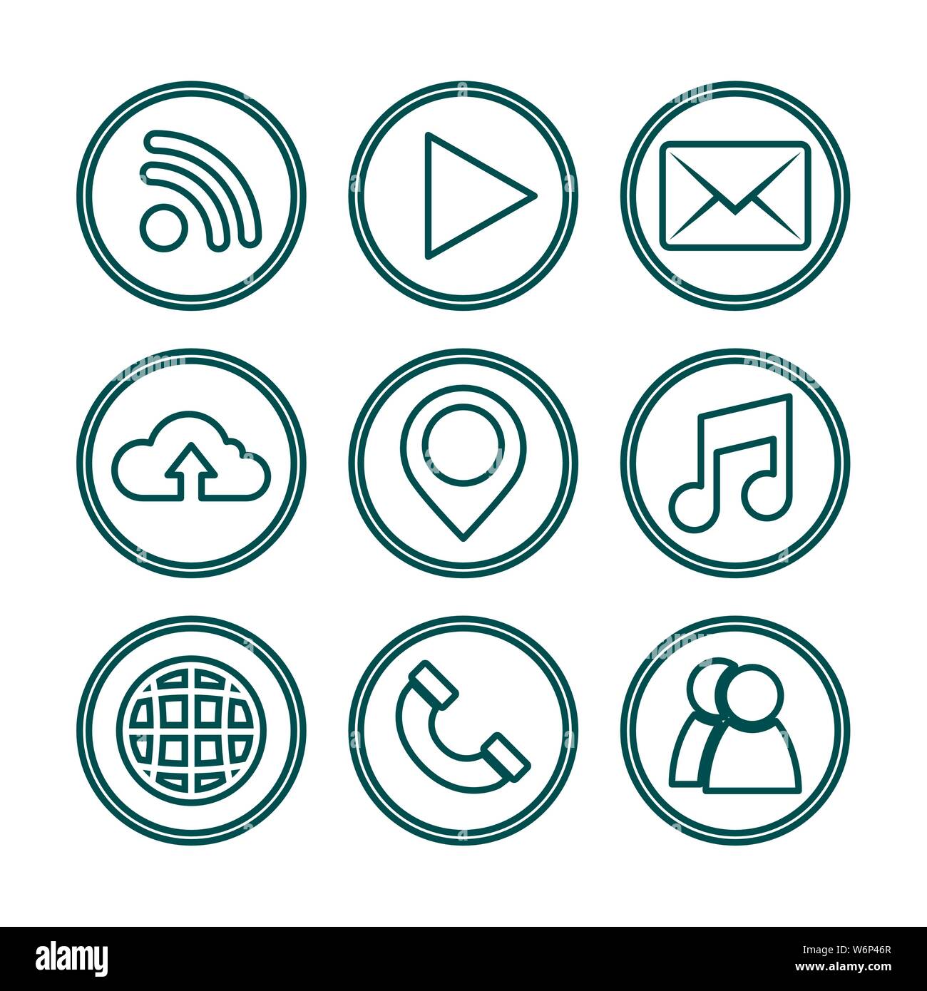 social network media flat design Stock Vector Image & Art - Alamy