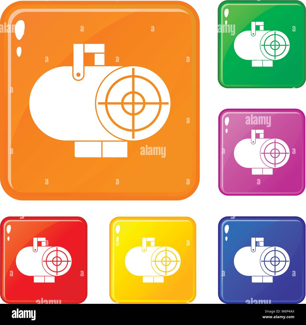 Industrial fan heater icons set vector color Stock Vector Image & Art