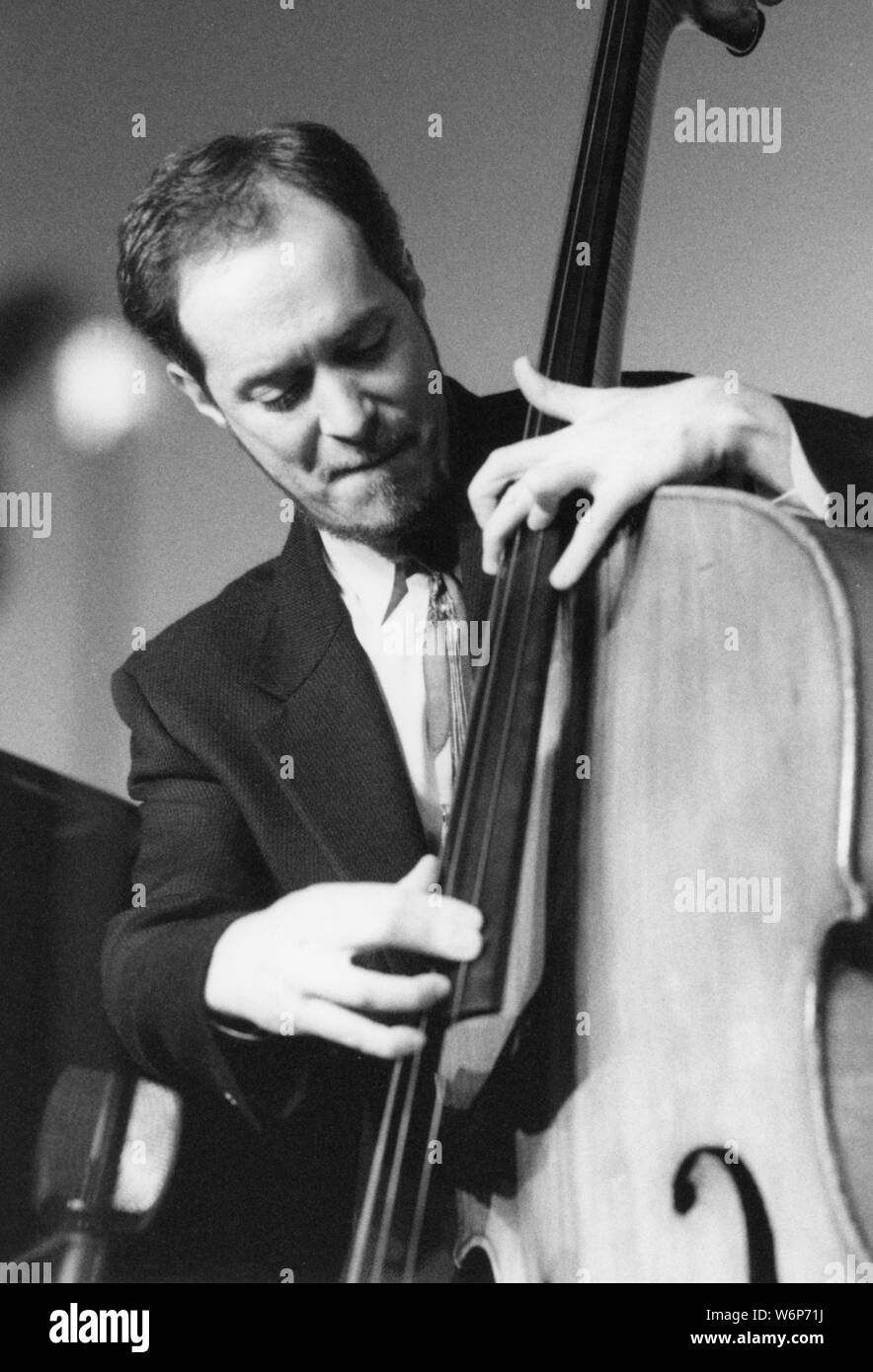 Phil Flanigan, playing double bass, c2006. Stock Photo