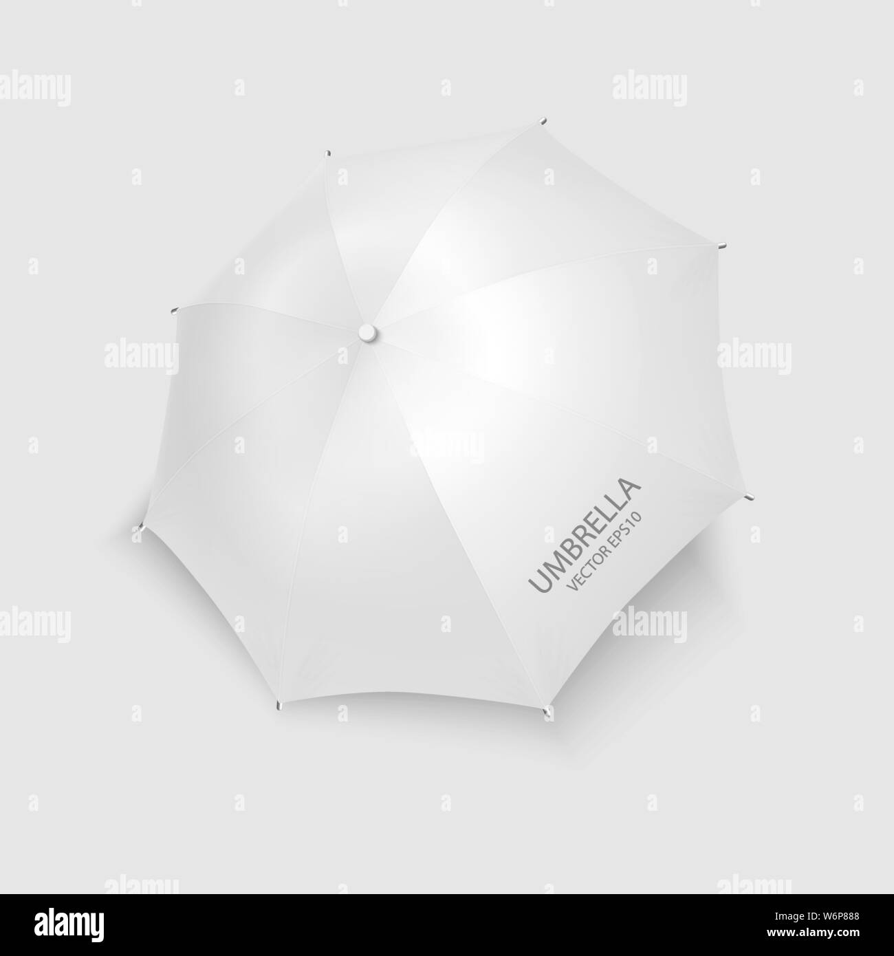 Vector 20d Realistic Render White Blank Umbrella Icon Closeup Inside Blank Umbrella Template