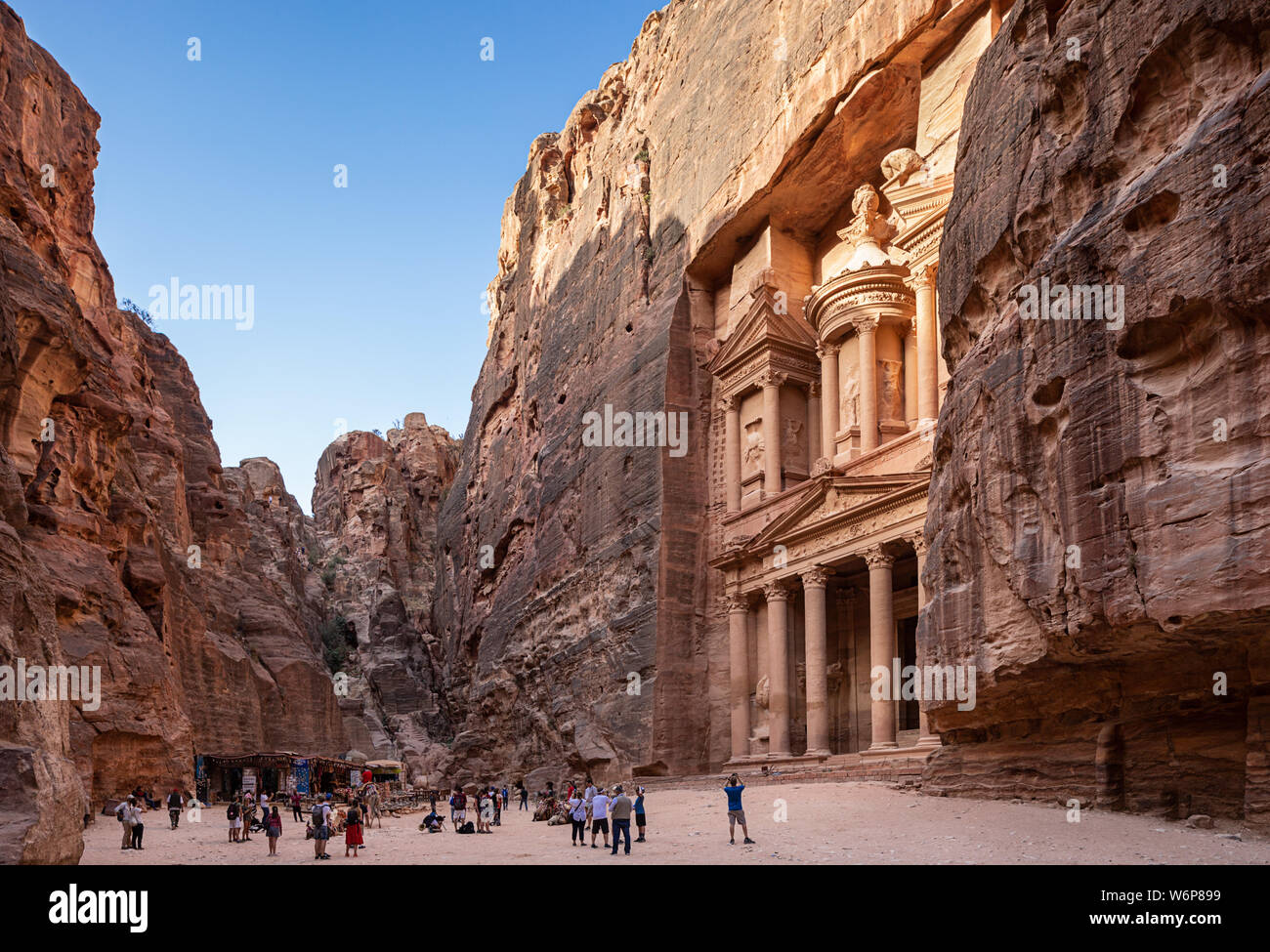 The Treasury or Al-Khazneh in Petra, Jordan. Stock Photo